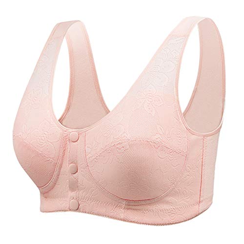 1/2/3 Pack Women's Comfortable Front Closure Wireless Bras - Soft Cotton Lace Bralette for Everyday Wear | Perfect for Yoga, Sleeping & Lounge Wear