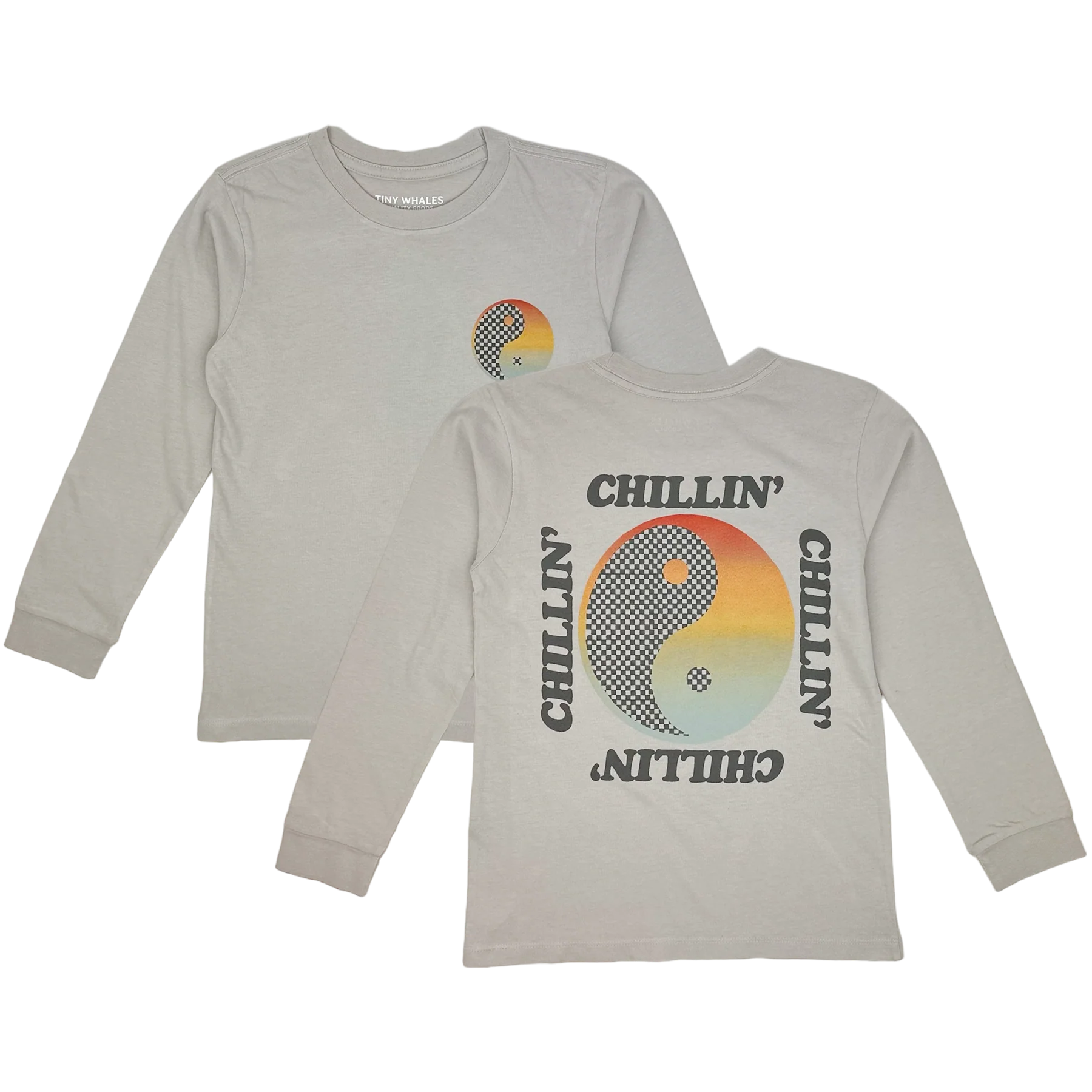 Tiny Whales Chillin Long Sleeve Shirt for Kids - Cute Whale Print Cotton Top for Boys & Girls - Perfect for School, Playdates & Family Outings