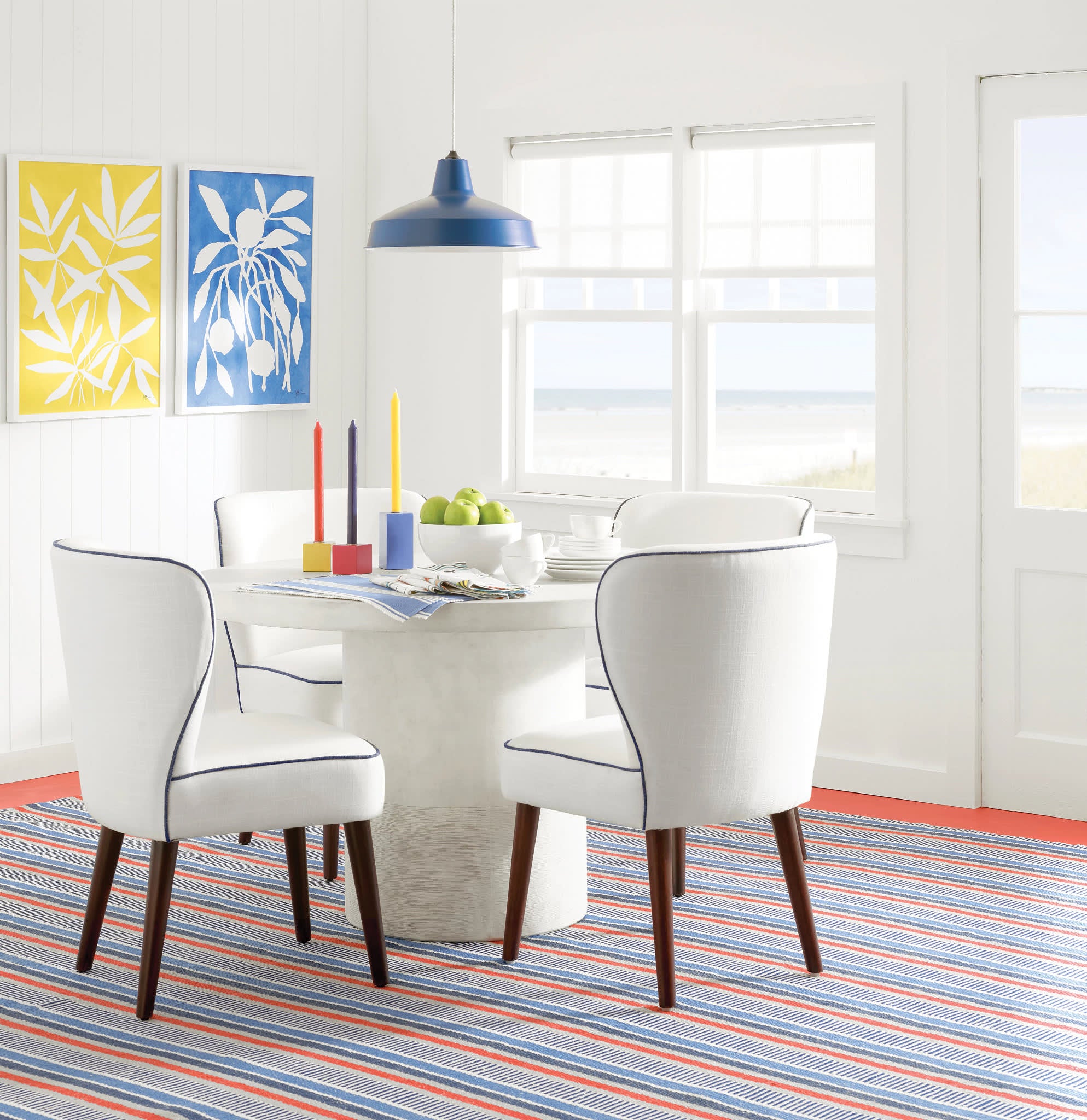 Always Greener Handwoven Indoor/Outdoor Rug - Blue & Red Bohemian Style Area Carpet | Perfect for Living Room, Bedroom, Patio & Deck Decor