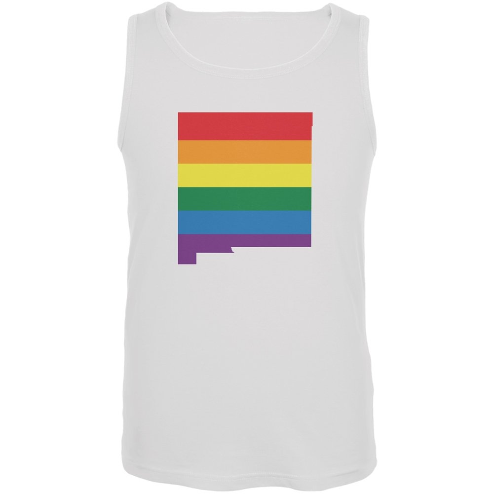 New Mexico LGBT Gay Pride Rainbow White Adult Tank Top - 2X-Large | Comfortable & Stylish for Pride Parades, Festivals & Everyday Wear