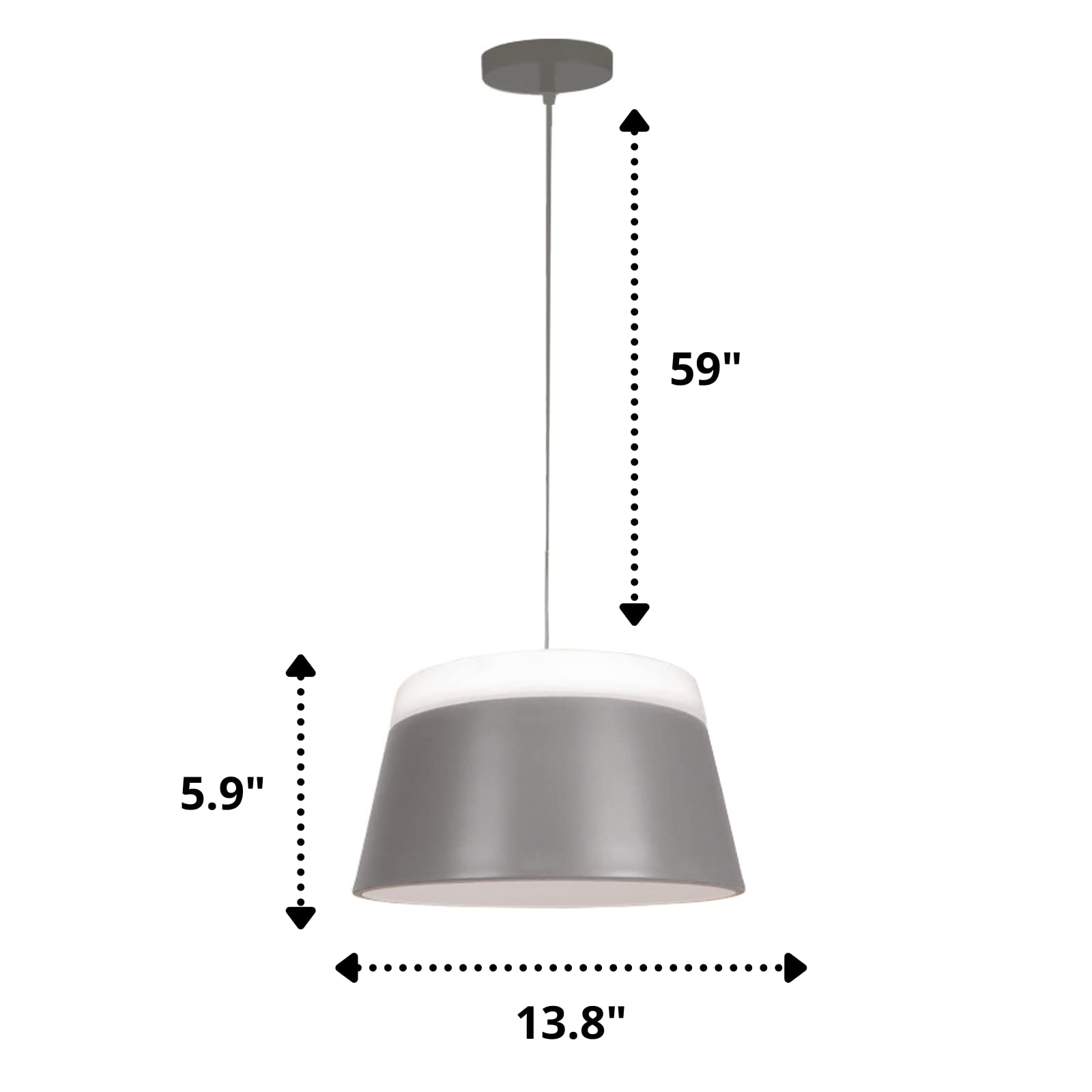 Xtricity Modern Grey Hanging Pendant Light Fixture with 14
