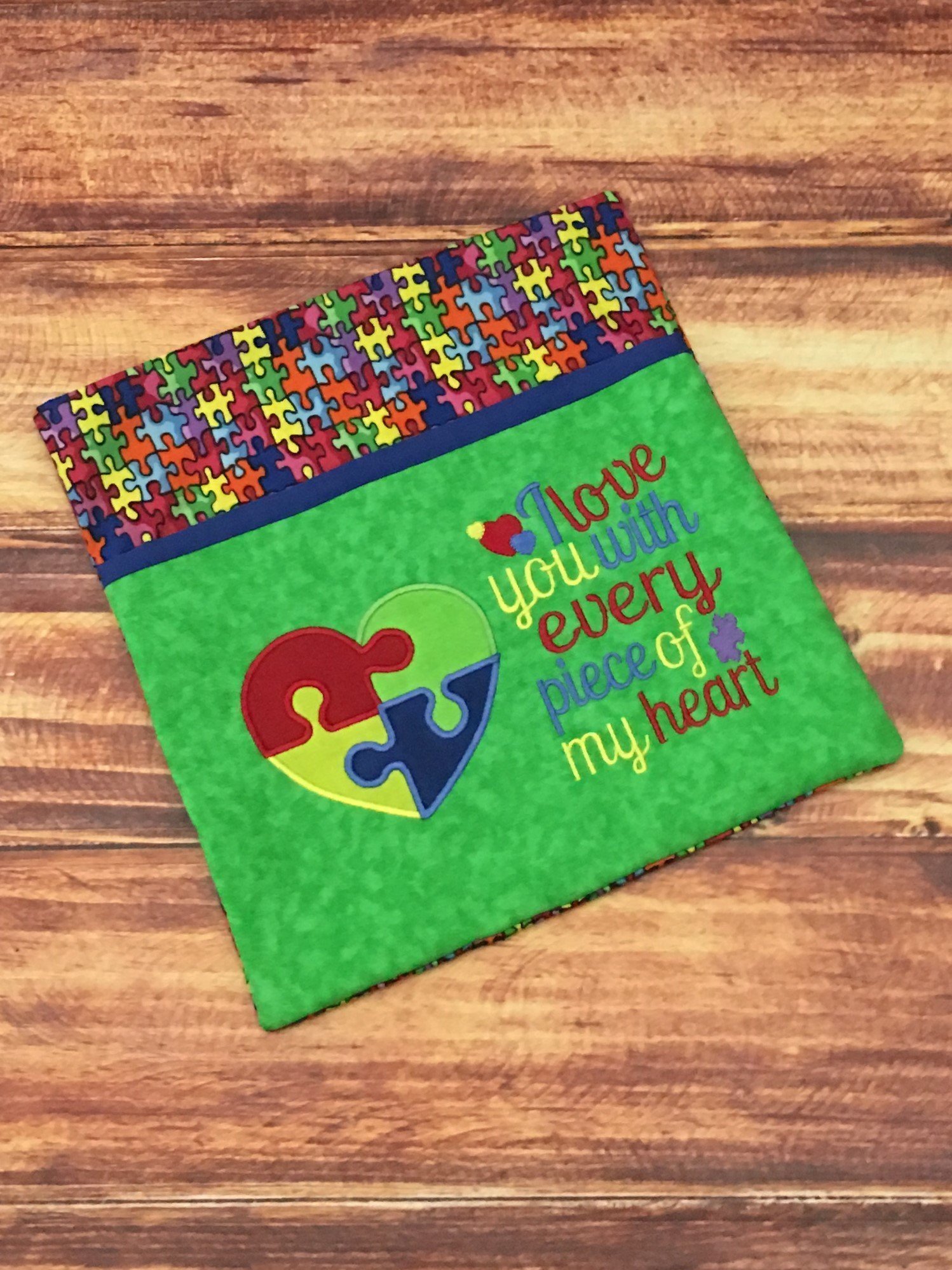 Autism Sensory Pillowcase with Insert - Heart Puzzle Design for Autism Awareness, Perfect Gift for Special Education Teachers & Autism Support - Ideal for Sensory Rooms, Therapy Sessions & Comfort at Home
