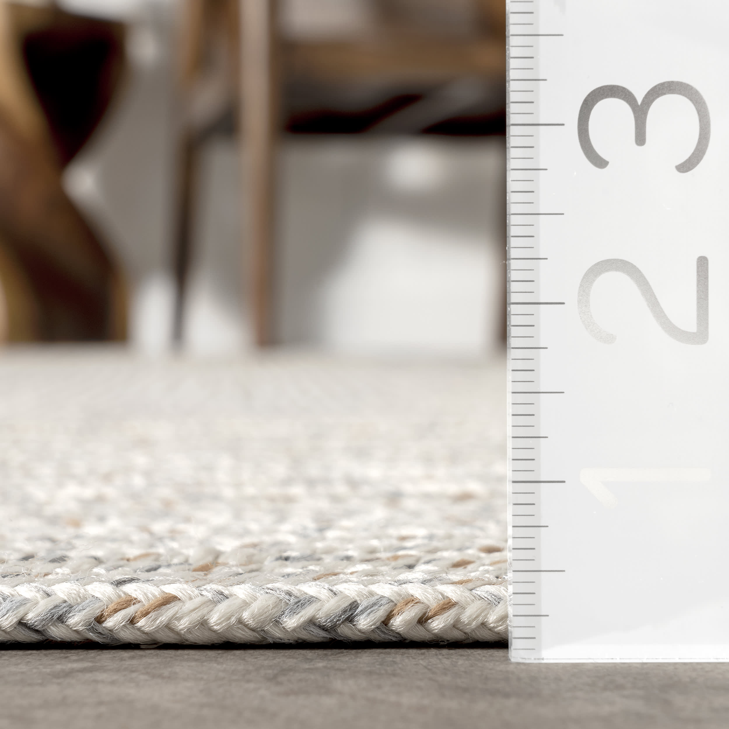 Braided Textured Indoor Outdoor Area Rug - Ivory | Boho Chic Home Decor for Living Room, Bedroom, Patio & Deck