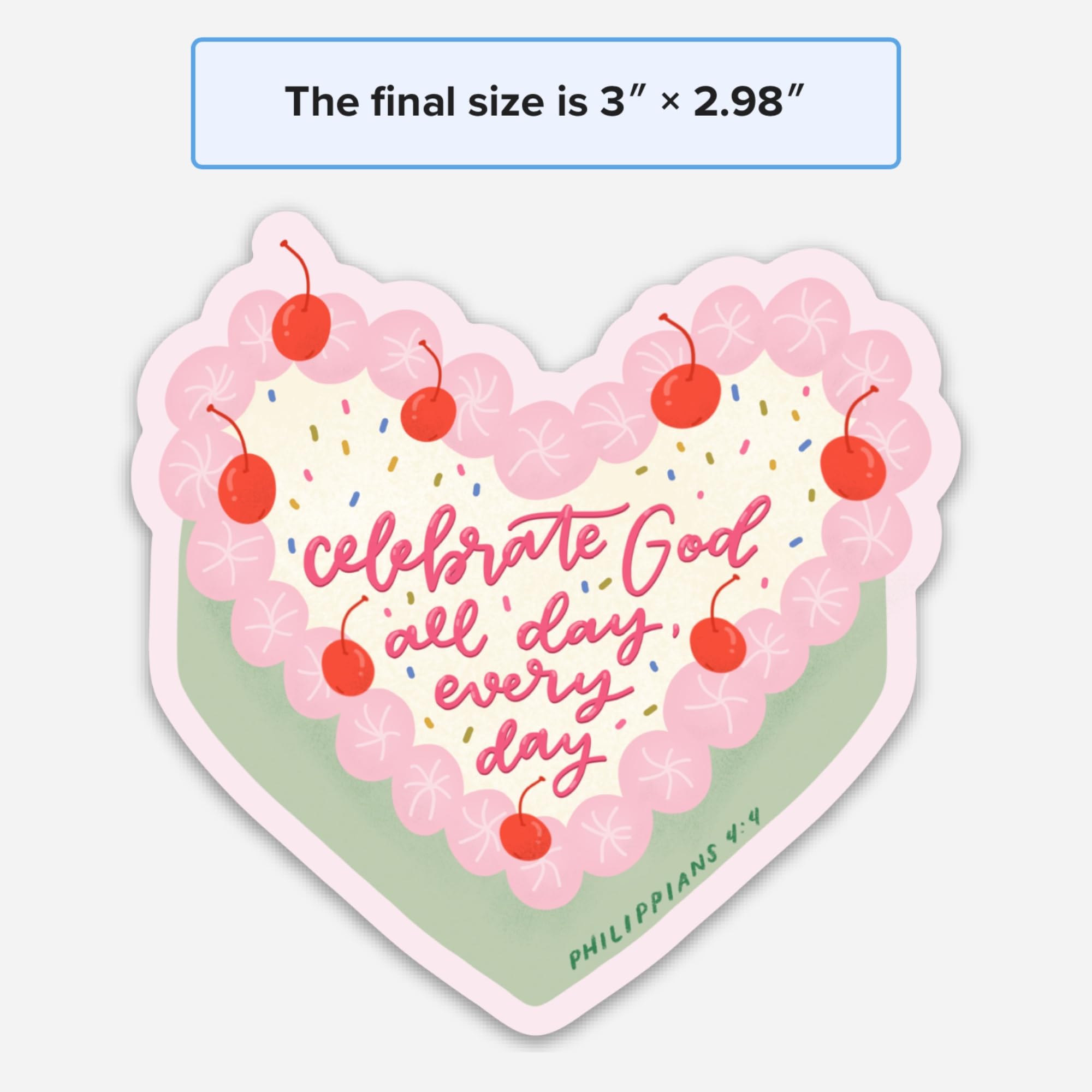 Christian Stickers - Faith Bible Verse Decals, Philippians 4:4 Religious Stickers for Water Bottles, Journals & Car Windows - Celebrate God with Inspirational Bible Quotes