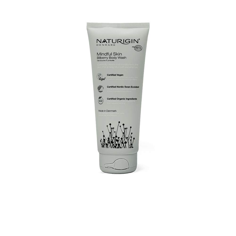 Naturigin Mindful Skin Body Wash - Organic & Natural Bath & Body Wash for Women & Men - Hydrating Body Care with Certified Organic Aloe Vera, Oat & Bilberry - Perfect for Sensitive Skin & Daily Shower Routine