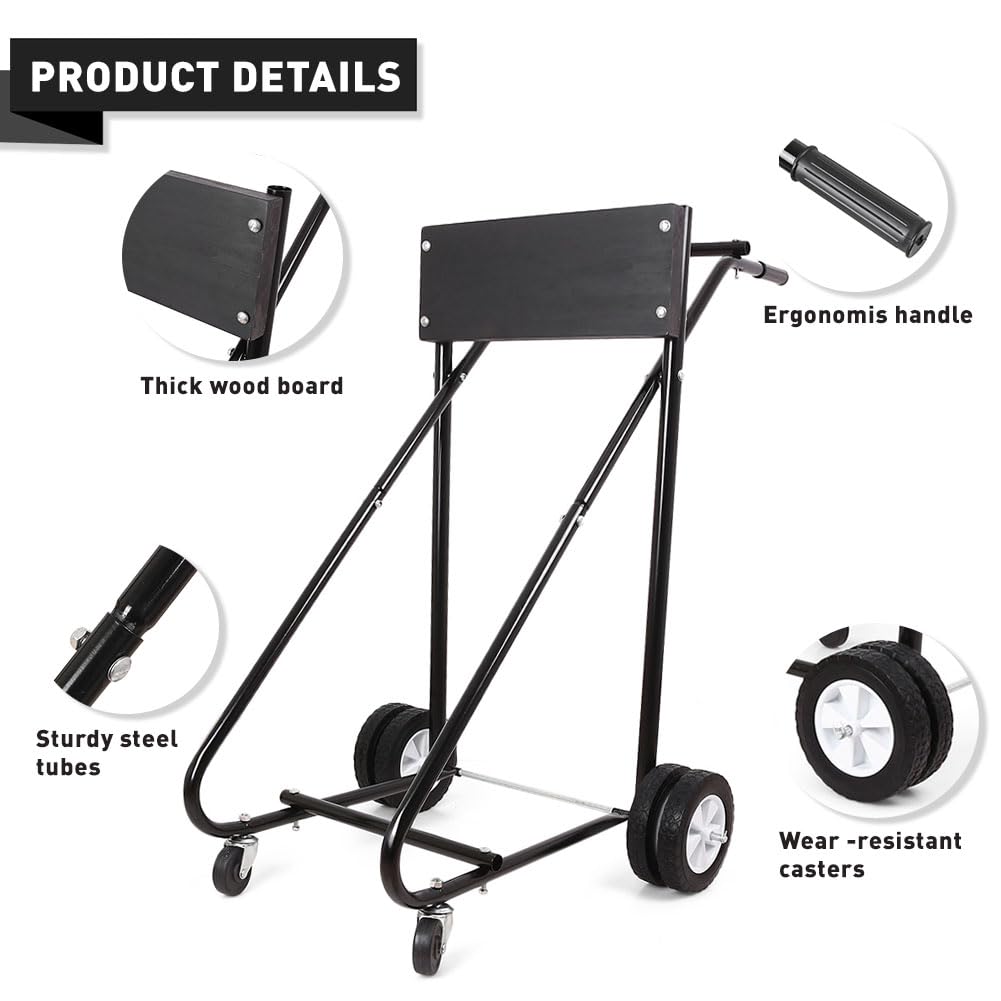 Heavy Duty Outboard Boat Motor Cart Stand - 315 LBS Capacity, Carrier Dolly for Easy Storage & Transport | Perfect for Marine, Fishing & Boat Maintenance