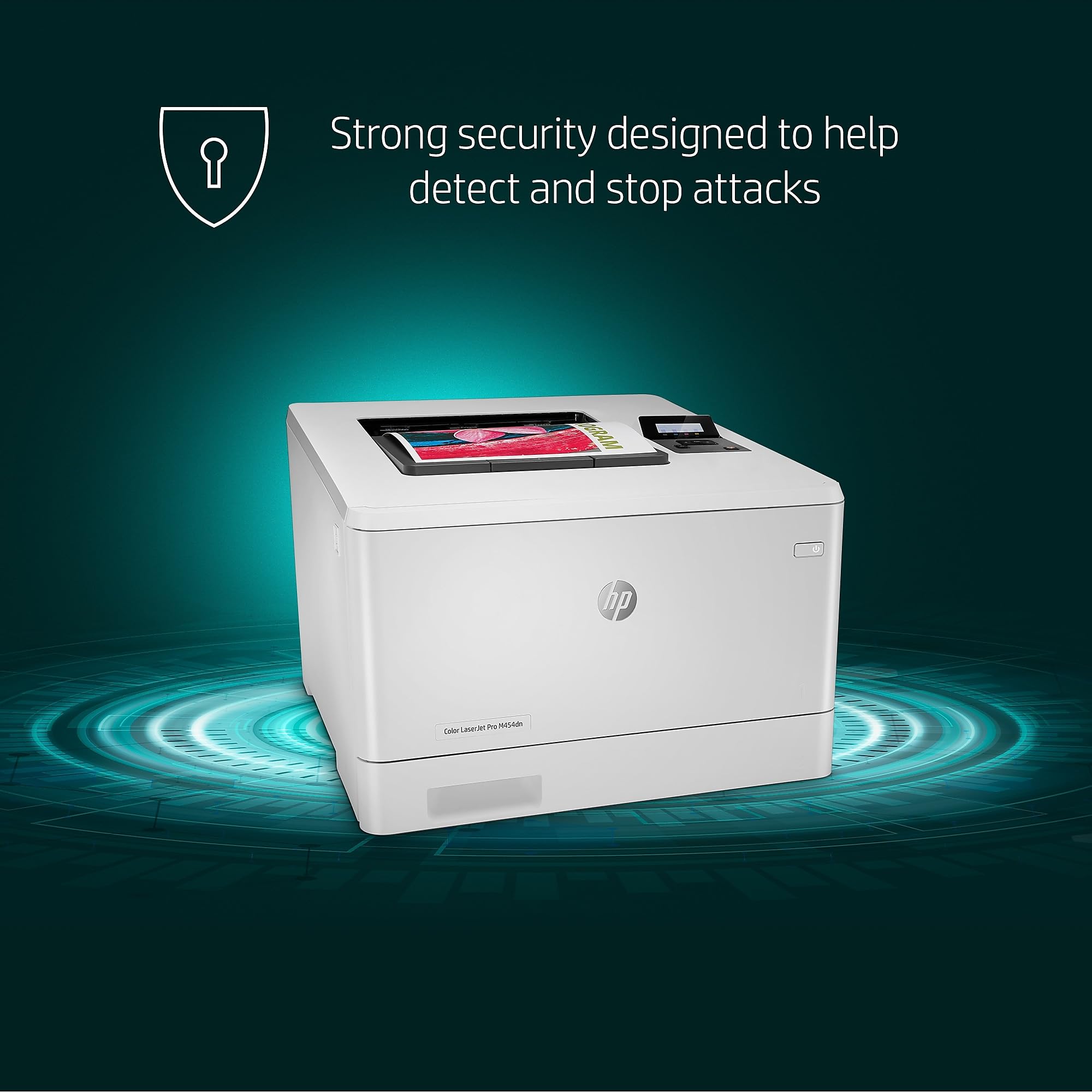 HP Color LaserJet Pro M454dn Wireless Laser Printer with Duplex Printing & Built-in Ethernet (W1Y44A) - Fast Office Printing for Home & Business, White