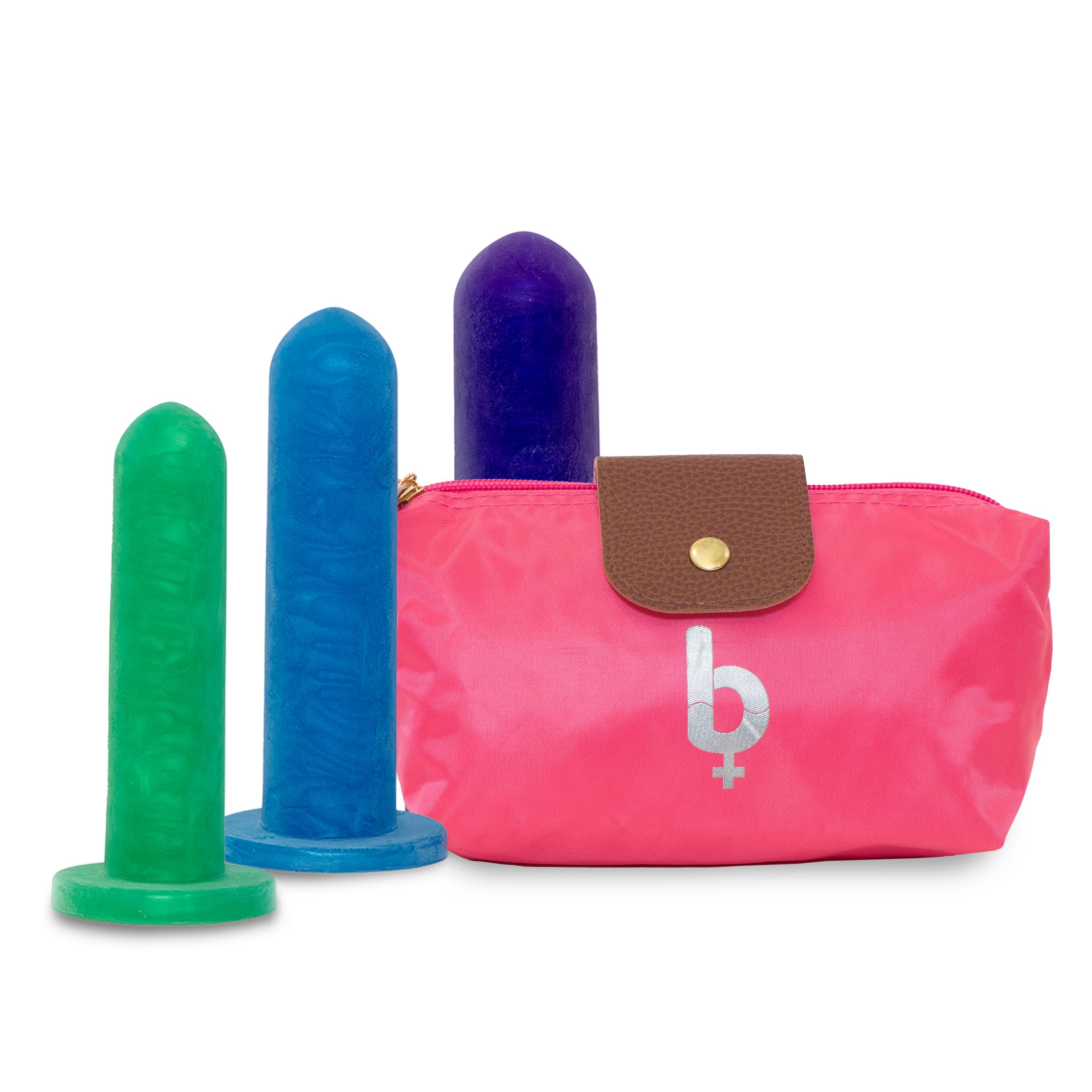Premium Silicone Pelvic Dilator Kit for Women - Pelvic Floor Muscle Trainer & Stretching Equipment with BioCote Protection - Includes Storage Bag (3-Piece Set) - Ideal for Postpartum Recovery, Pelvic Therapy & Vaginal Health