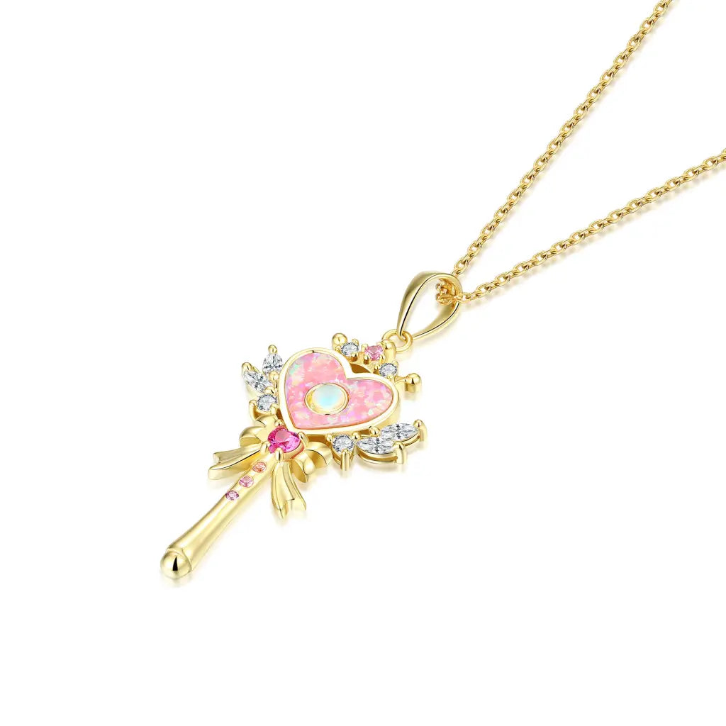 Aisha Wand Pendant Necklace - Elegant Boho Crystal Jewelry for Women | Perfect for Meditation, Yoga, Spiritual Healing & Gift Giving