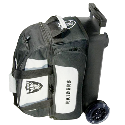 NFL Las Vegas Raiders Double Roller Travel Bag - Durable Spinner Luggage with Wheels for Football Fans, Perfect for Game Day, Travel & Sports Gear Storage