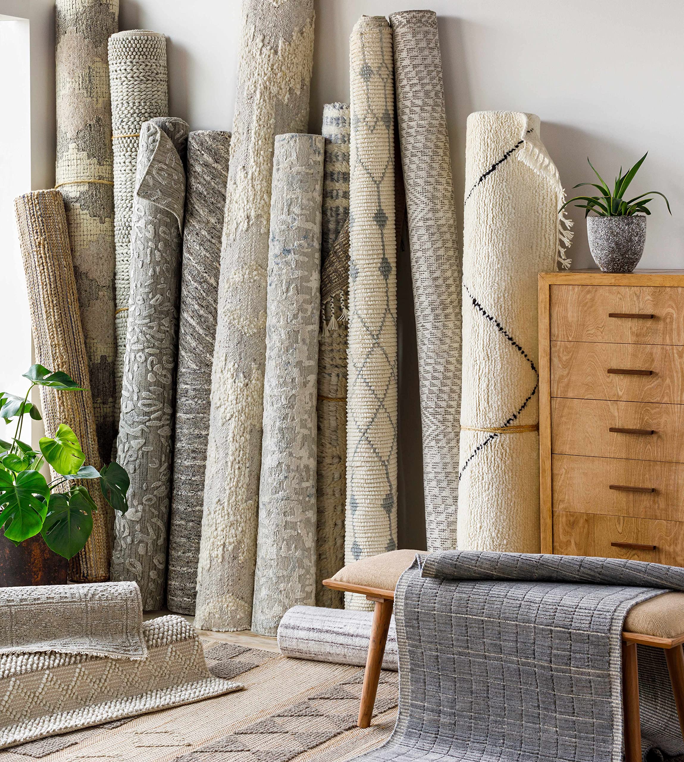 Bohemian Transitional Jute Area Rug for Living Room & Bedroom - 2' x 3' Tan & Gray - Hauteloom Ardee - Perfect for Boho Decor, Cozy Spaces & Neutral Home Styling