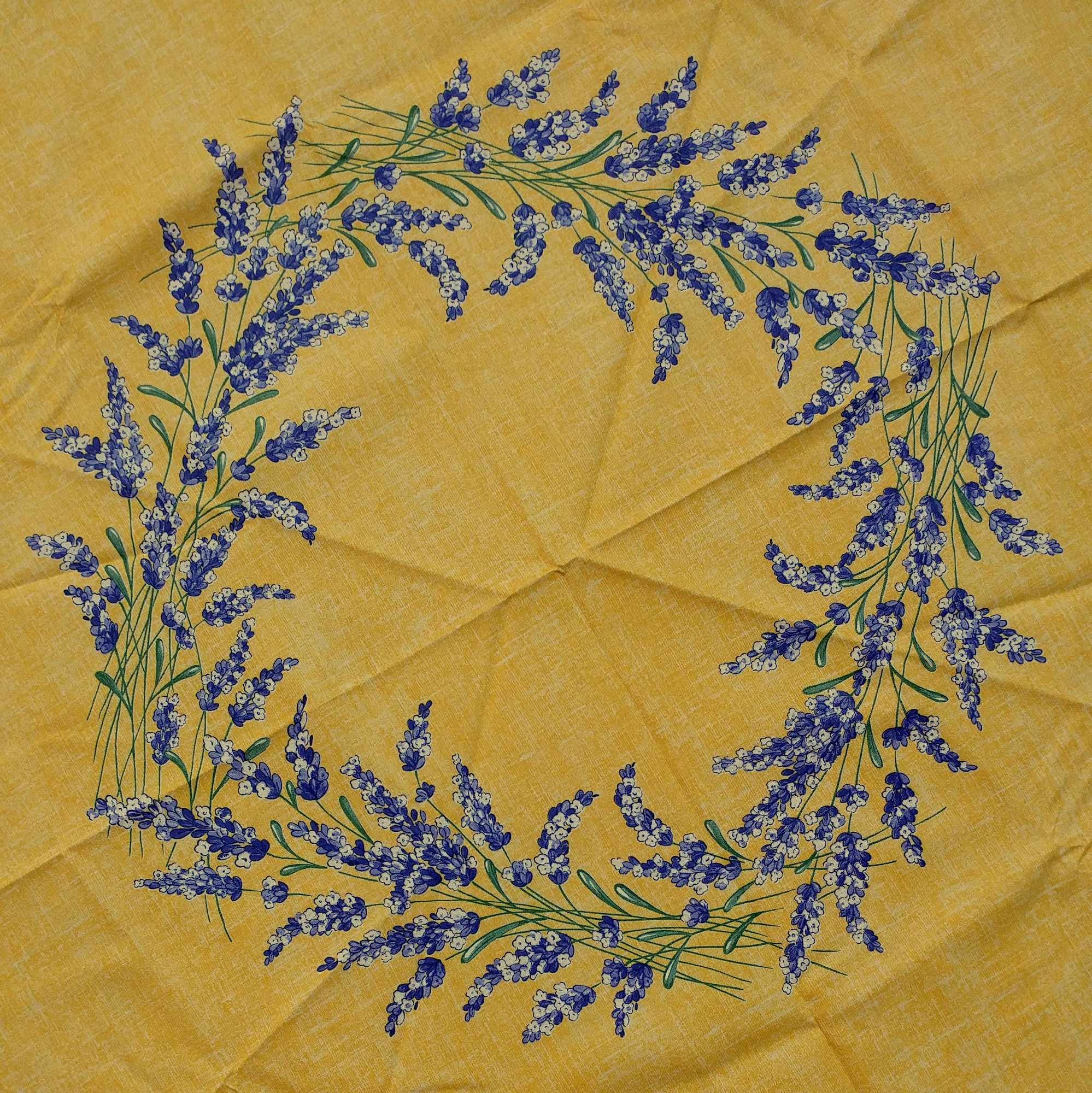 Royal Lavender Spill-Resistant Wipeable Tablecloth - Acrylic Coated Floral Cotton French Provencal Table Cover for Round Tables (71-inch) - Indoor & Outdoor Use - Provence Sunrise Design - Perfect for Dining, Picnics, and Garden Parties