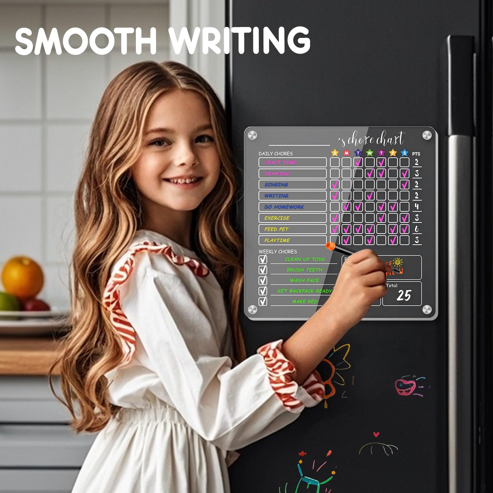 IDEATECH Magnetic Chore Chart for Kids - 10