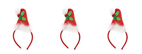 Sequin Santa Hat With White Fur & Mistletoe