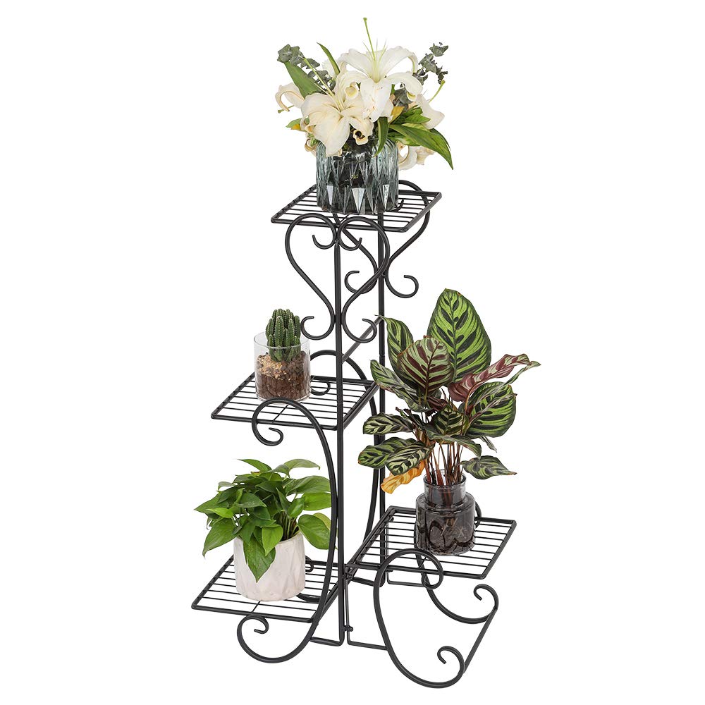 4-Tier Metal Plant Stand for Indoor & Outdoor Use - 19.6