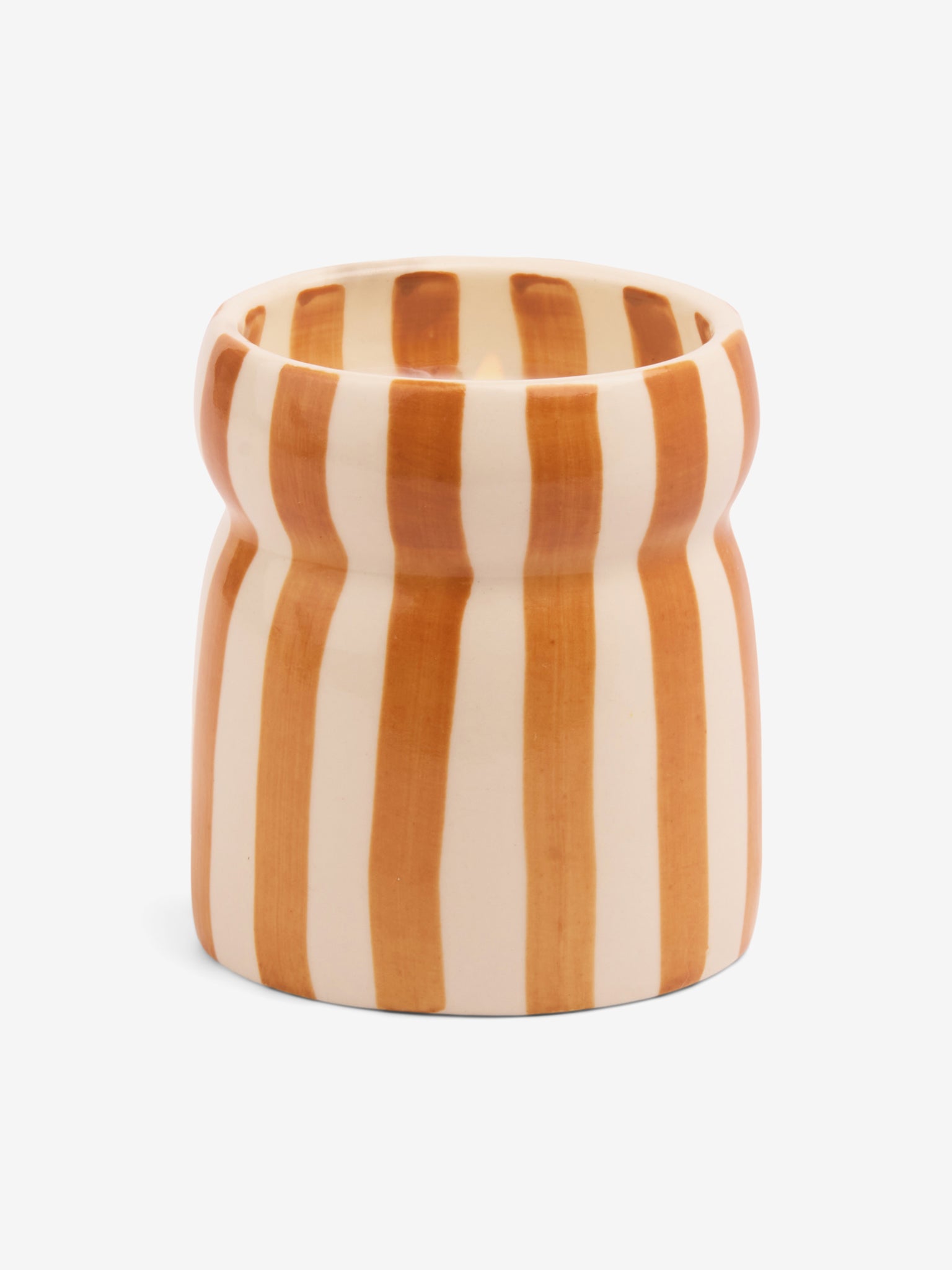Paddywax Cabana Striped Ceramic Candle - Sienna Sunset Scented Soy Wax Candle for Home Decor, Relaxation & Aromatherapy | Perfect for Living Room, Bedroom & Bathroom