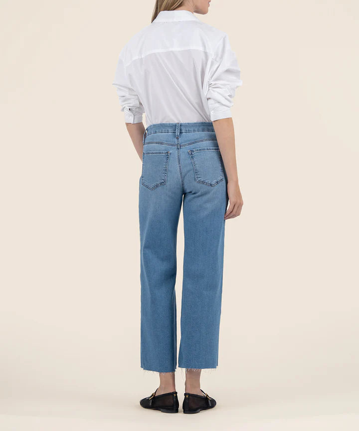 Kut High Rise Mega Wide Leg Jeans for Women - Trendy Stretch Denim Pants, Comfortable & Flattering Fit - Perfect for Casual Outings, Workwear, and Night Out