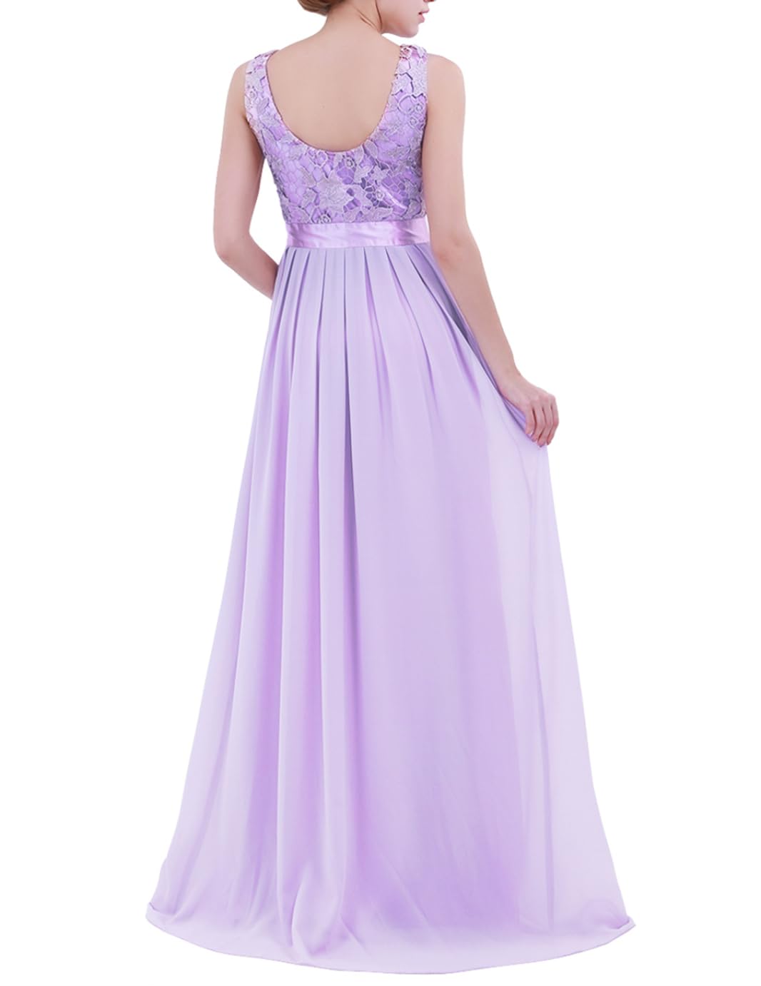 Elegant Floral Lace Bridesmaid Maxi Dress - Women's Sleeveless Wedding Guest Cocktail Party Gown | Perfect for Formal Events, Evening Parties & Special Occasions
