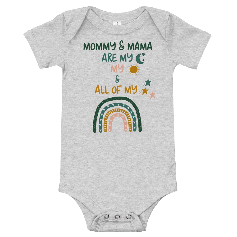 Two Moms Baby Clothes - LGBT Lesbian Moms Baby Outfit & Two Mommies Baby Bodysuit | Mommy and Mama Matching Set | Perfect for Pride Month, Family Photos & LGBTQ+ Parenting