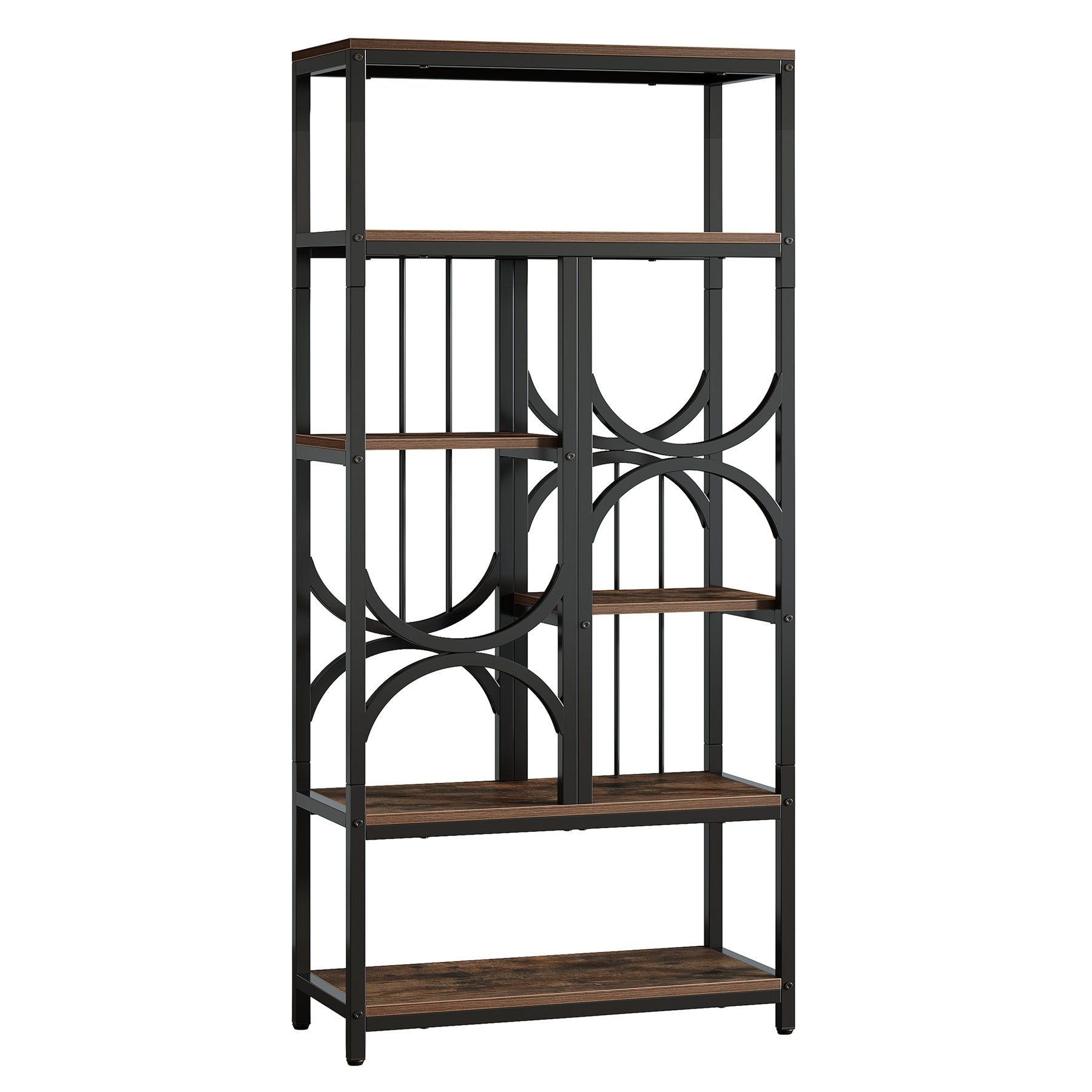 5-Tier Industrial Bookshelf - 70.86
