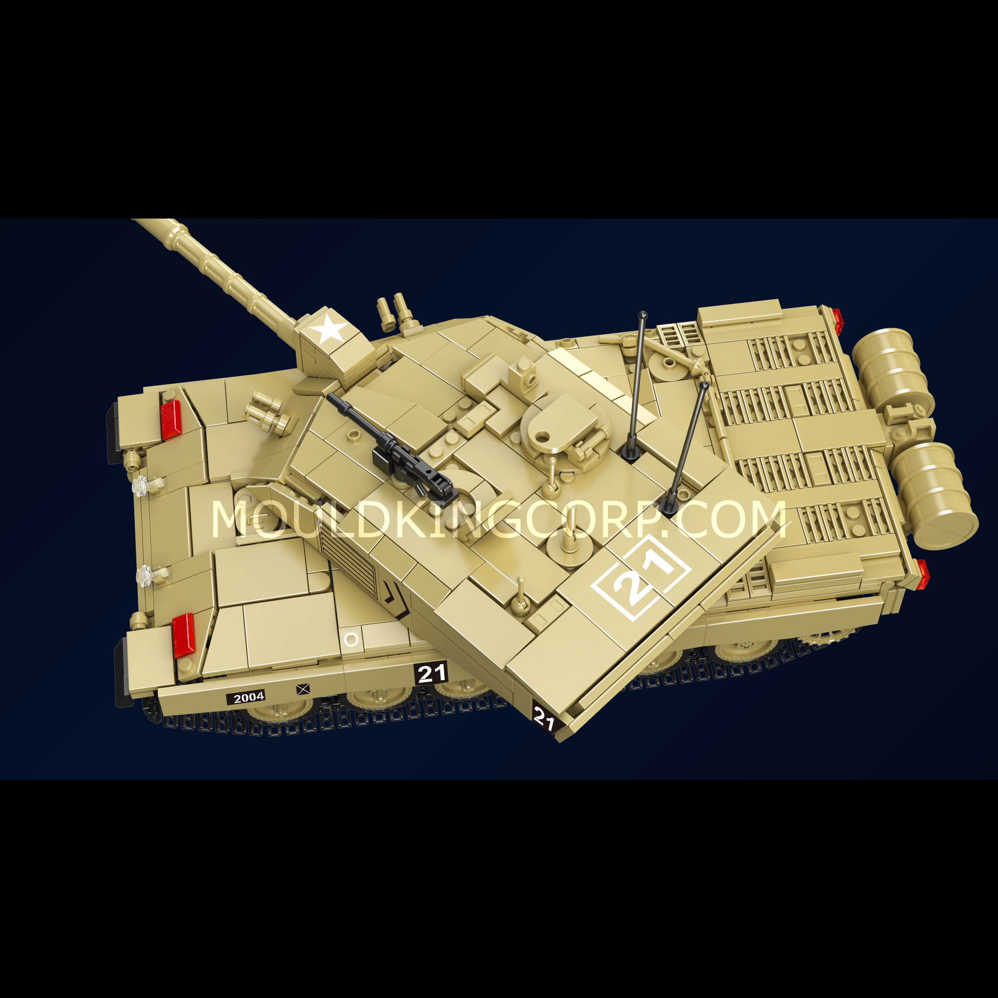 Mould King 20037 Challenger 2 Tank Building Set - 1,129 Pieces Military Model Kit for Adults & Teens | DIY Tank Building Toy for Collectors & War History Enthusiasts | Perfect for Display, Gifts & STEM Learning Activities