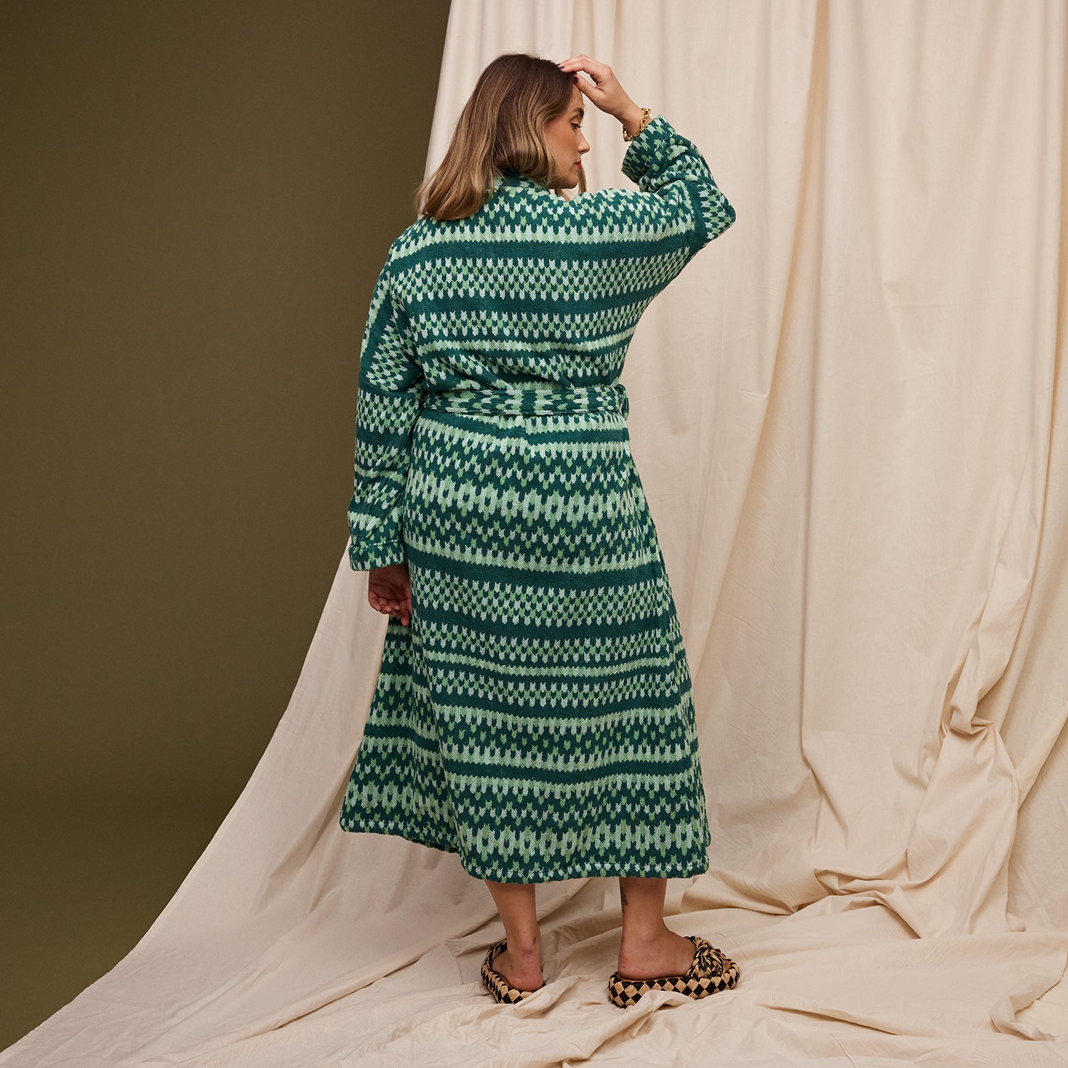 Arlette Soft and Cozy Towelling Robe for Women - Forest Green - Perfect for Spa, Bath, and Lounging at Home