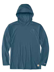 Spring 2025 Force Sun Defender Lightweight Long Sleeve Hooded Graphic T-Shirt - Storm Blue Heather | UV Protection Activewear for Outdoor Sports & Casual Wear