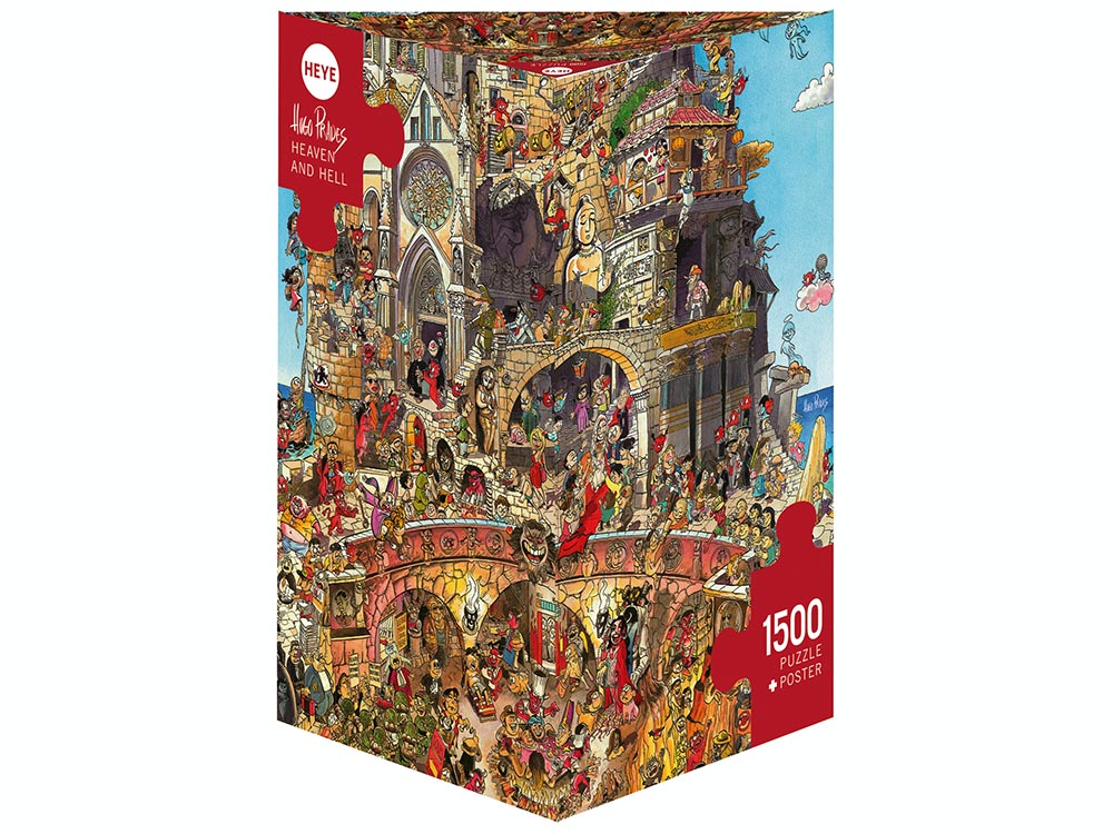 Heye 1500-Piece Triangle Jigsaw Puzzle - Heaven and Hell by Hugo Prades | Challenging Adult Puzzle for Home Decor & Relaxation