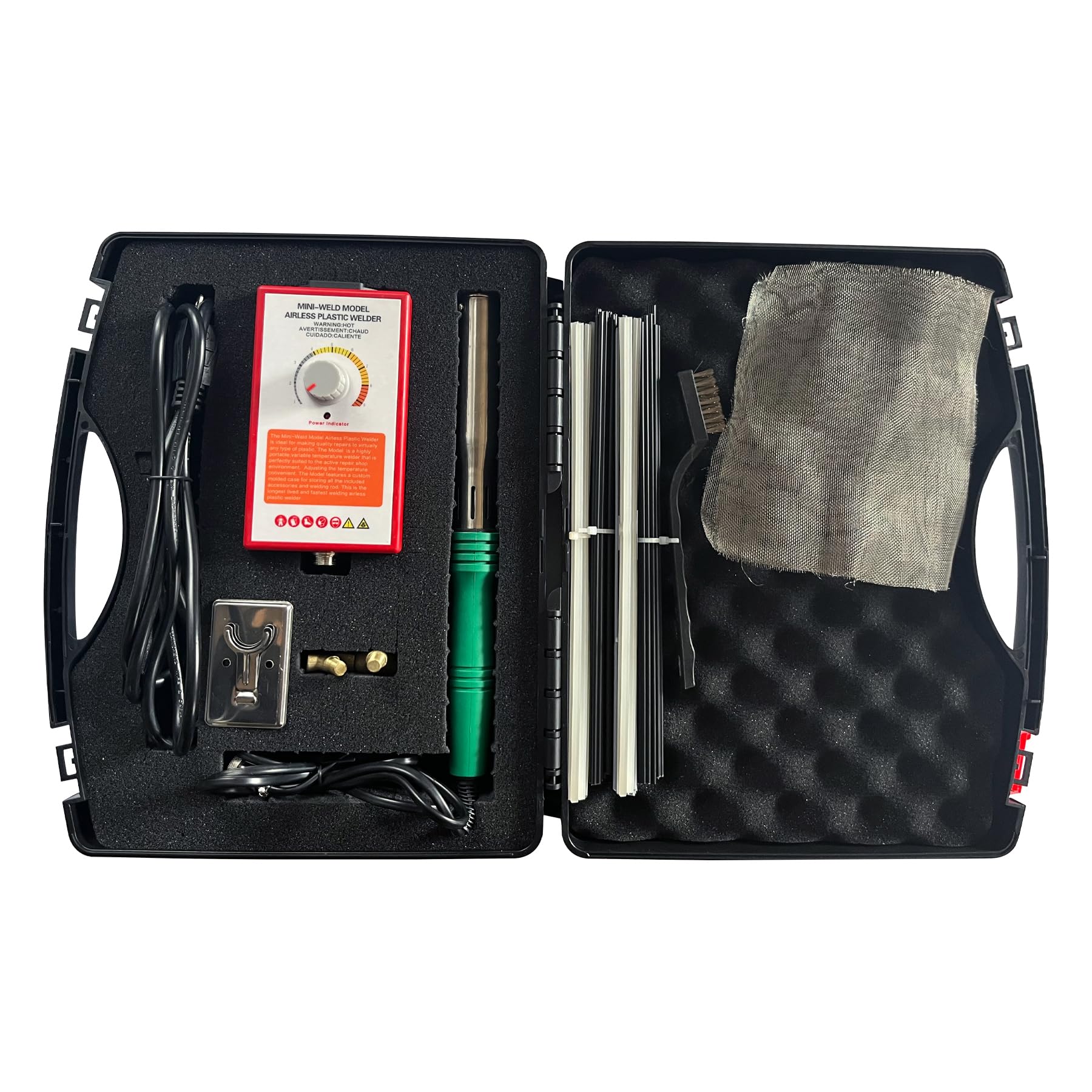 200W Plastic Welding Kit with Adjustable Control Box - Car Bumper Repair Tool Includes 2 Welding Tips, 2 Wire Mesh & 32 Plastic Rods for Crack Fixing, Electronics Repair - Ideal for Automotive, Household & DIY Plastic Repairs