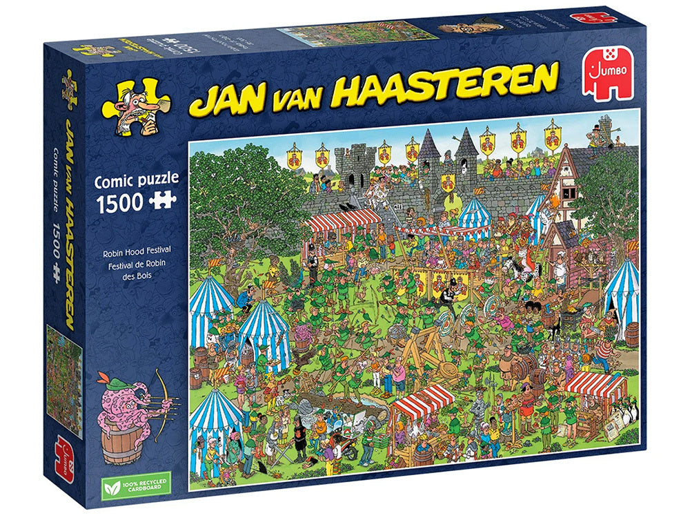 Jan Van Haasteren 1500 Piece Jigsaw Puzzle - Robin Hood Festival Scene | Challenging Adult Puzzle for Family Game Night & Home Decor
