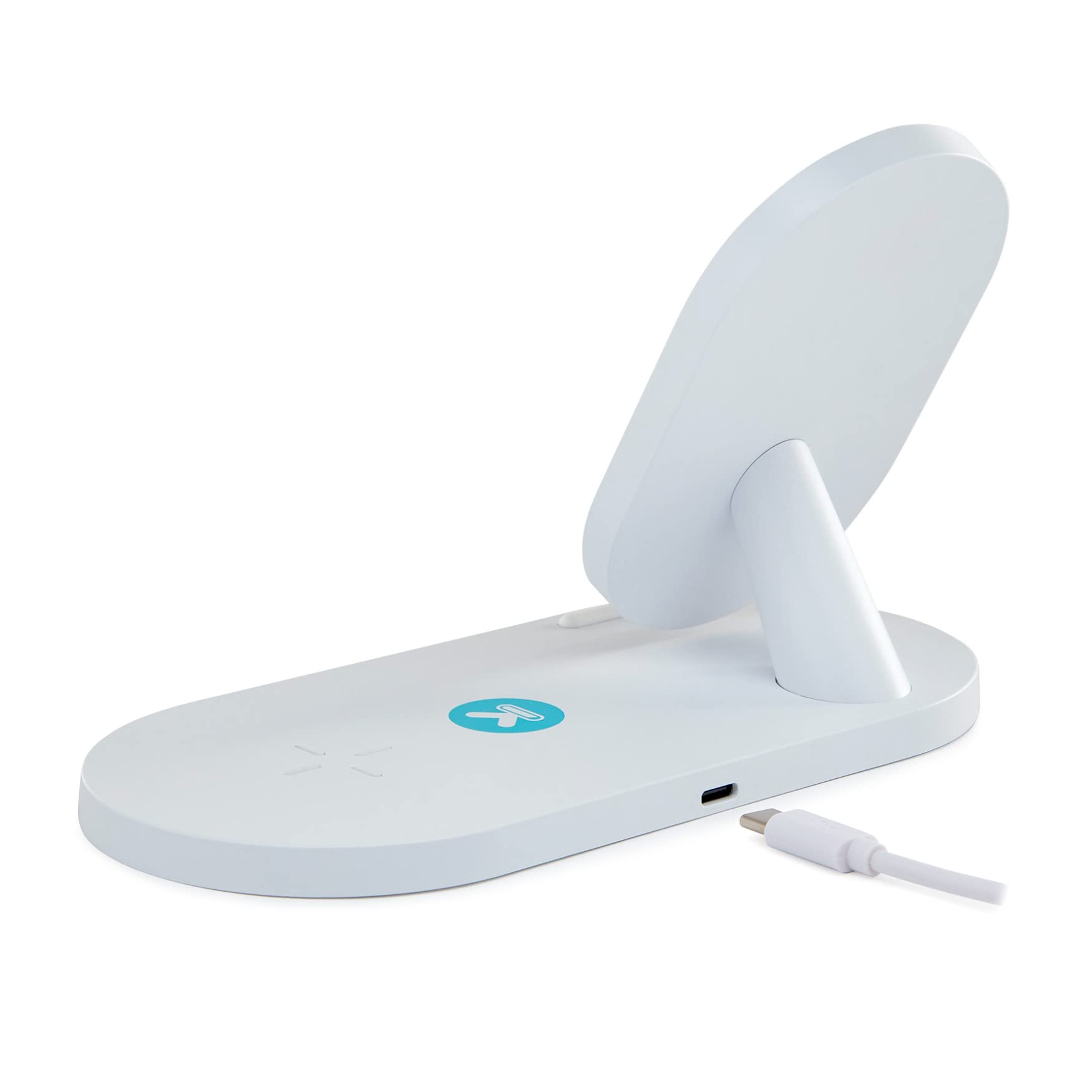 10W Fast Wireless Charger Stand - Dual Pad Fabric Charging Station for iPhone & Android Phones - Perfect for Home, Office & Nightstand Use
