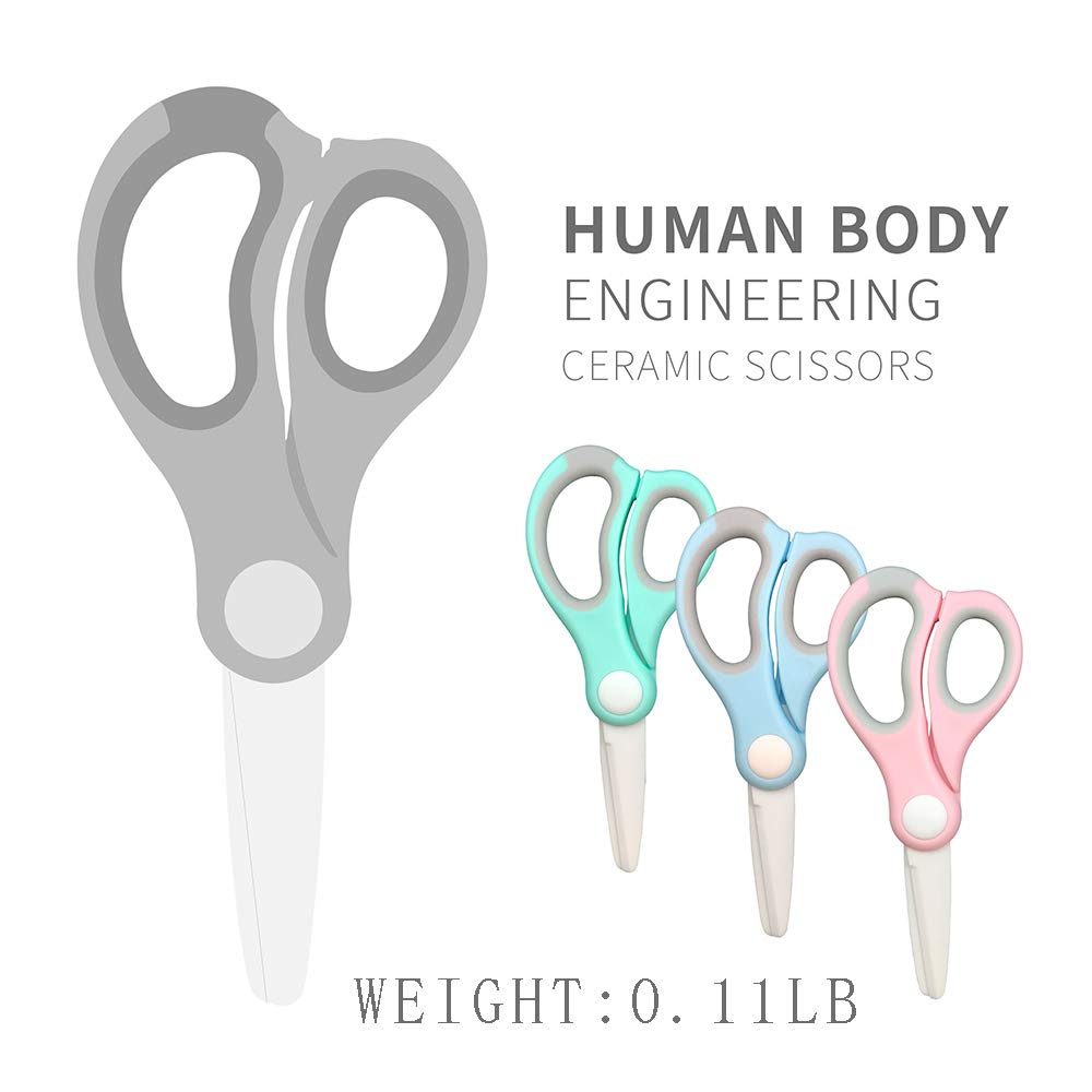 Ceramic Baby Food Scissors - BPA-Free, Portable & Safe for Infants with Storage Box & Dust Cover (Pink) | Perfect for Cutting Fruits, Vegetables & Soft Foods On-The-Go