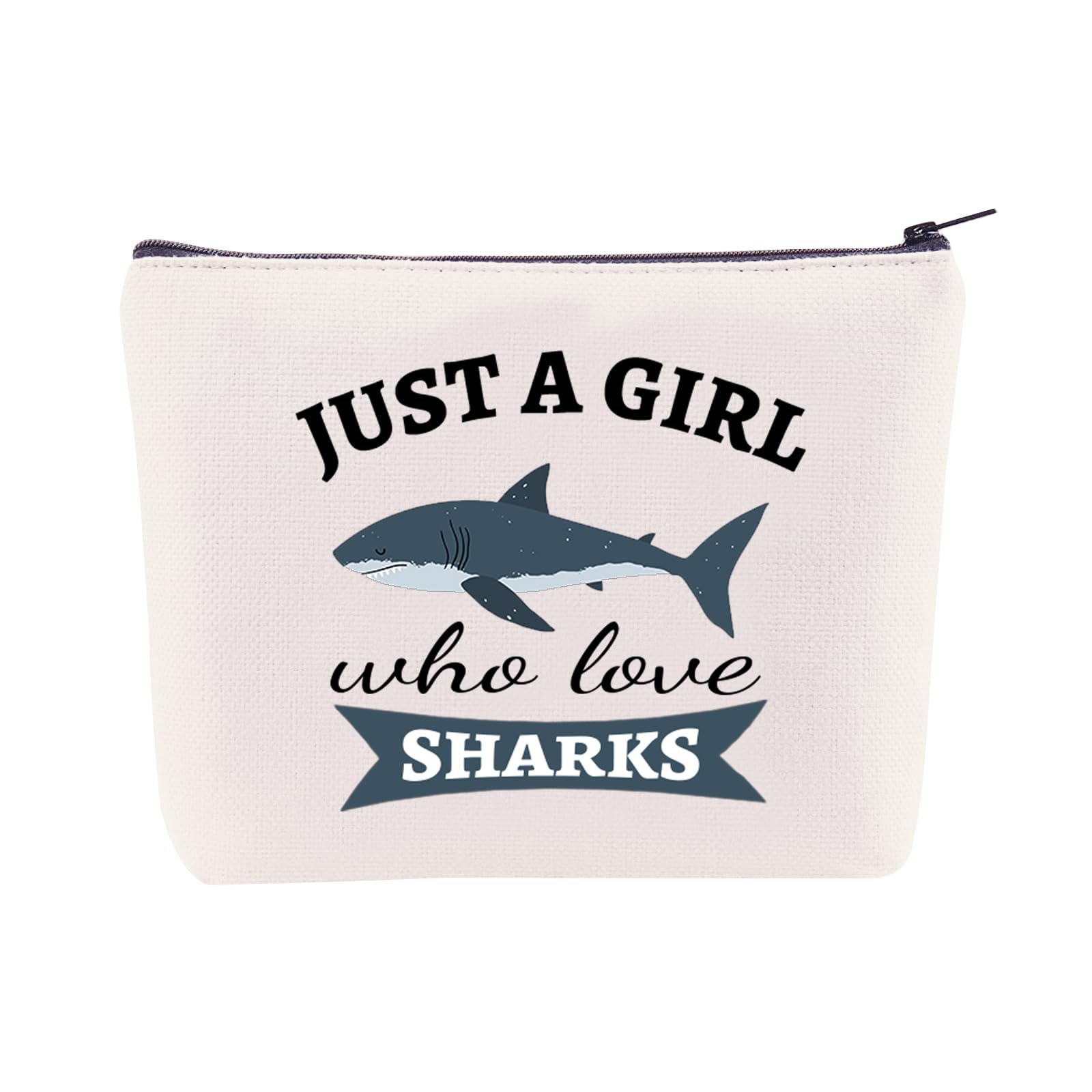 **Shark Themed Makeup Bag for Women & Girls - Perfect Shark Lover Gift for Birthday, Graduation, Christmas - Cute Cosmetic Bag for Shark Enthusiasts & Animal Lovers - Great for Travel, School, or Daily Use**