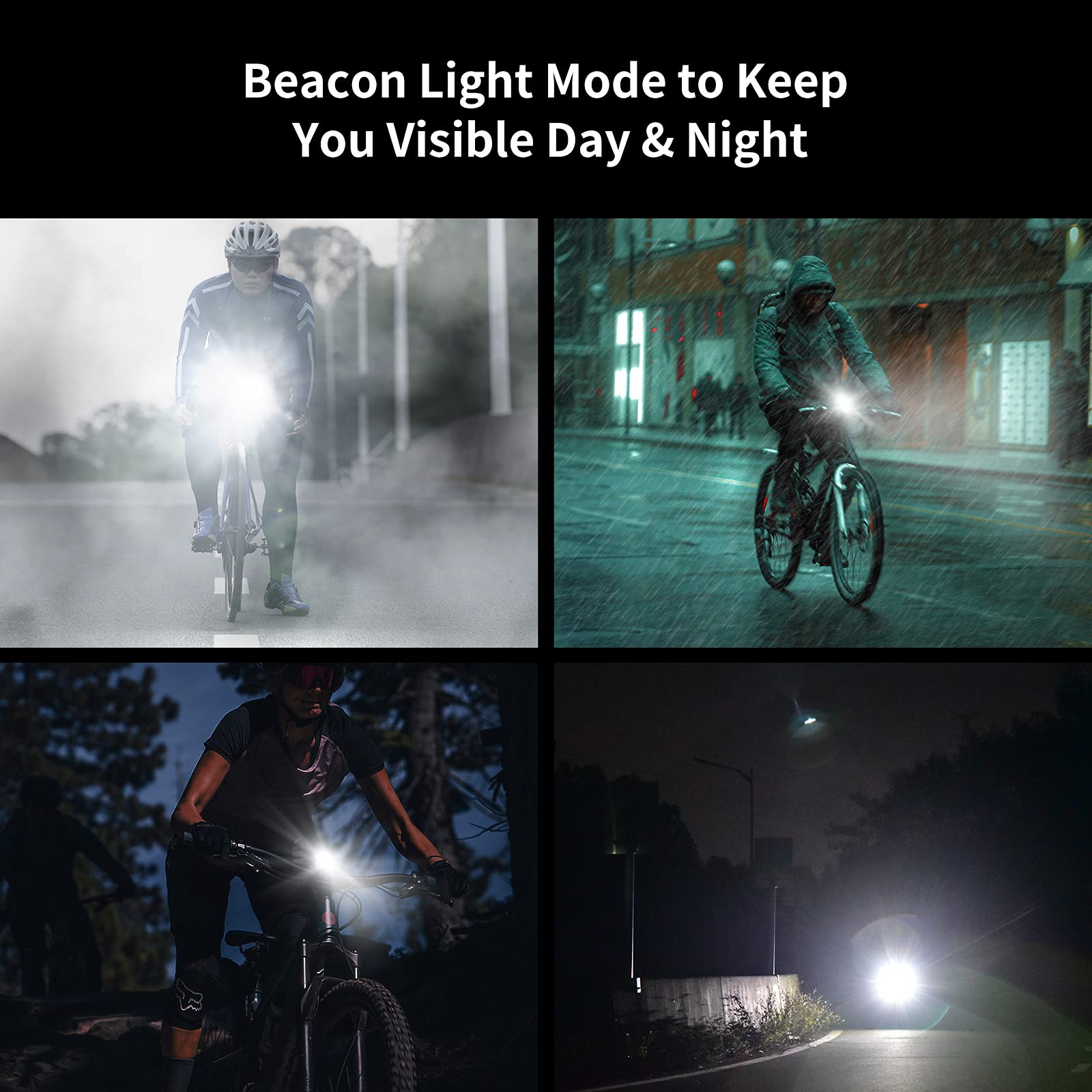 WUBEN B1 Rechargeable Bike Light 3600 Lumens - Super Bright USB-C Rechargeable Bicycle Headlight with Power Bank, IP65 Waterproof, 5 Lighting Modes for Night Riding, Road & MTB Cycling - Perfect for Commuting, Trail Adventures and Emergency Power Backup