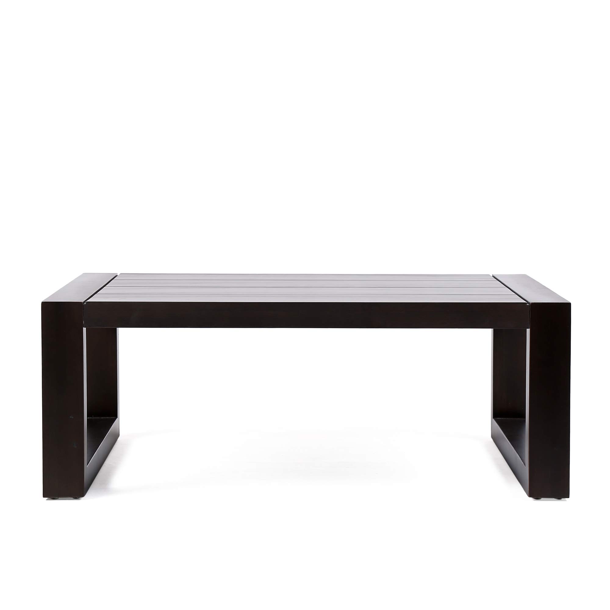 Armen Living Paradise Outdoor Eucalyptus Wood Coffee Table - Natural Earth Tone Patio Furniture for Garden, Poolside & Backyard Decor