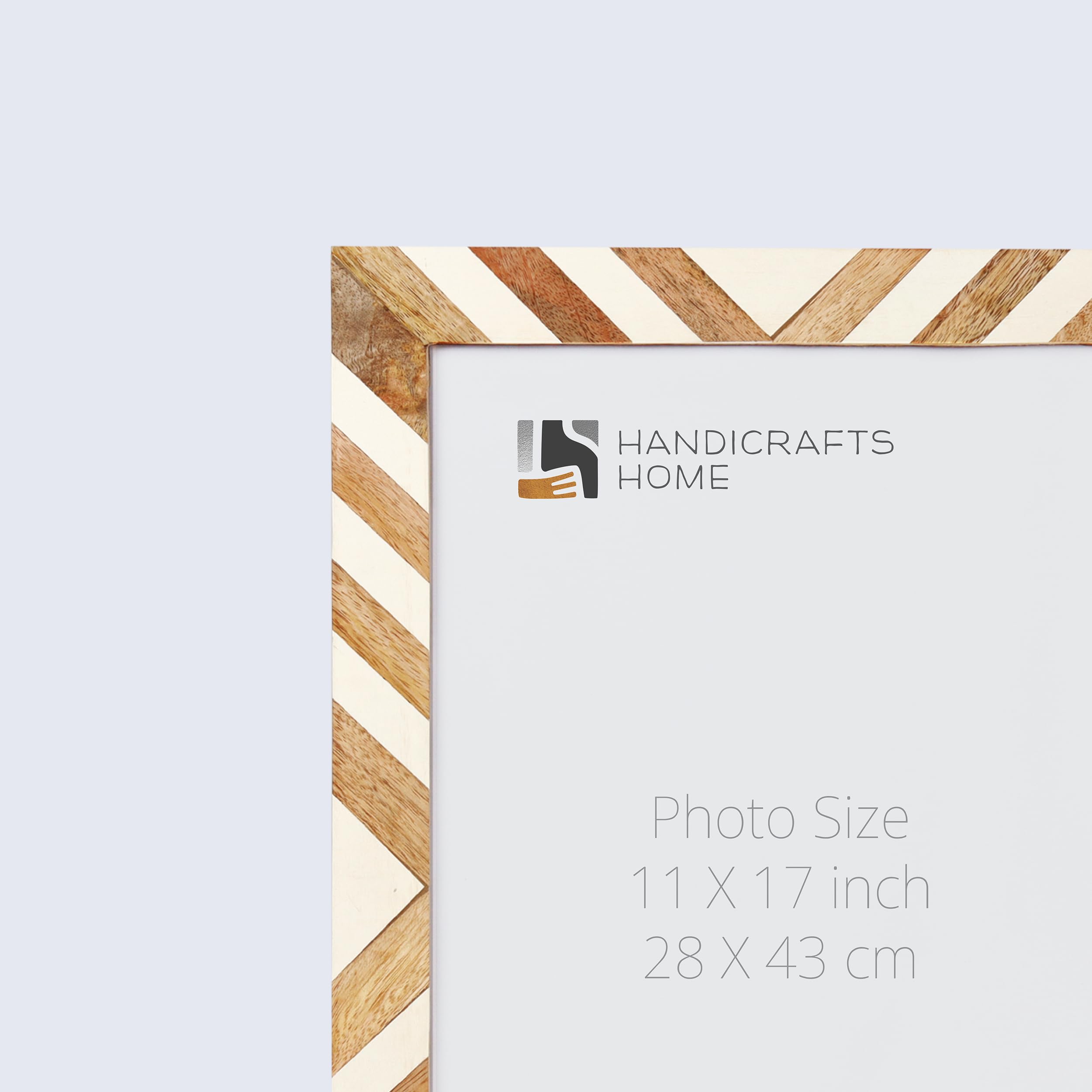 11x17 Picture Frames Set of 2 - Handmade Wooden Chevron Photo Frames for Wall Decor, Home & Office Display, Gift Wrapping & Wedding Memories