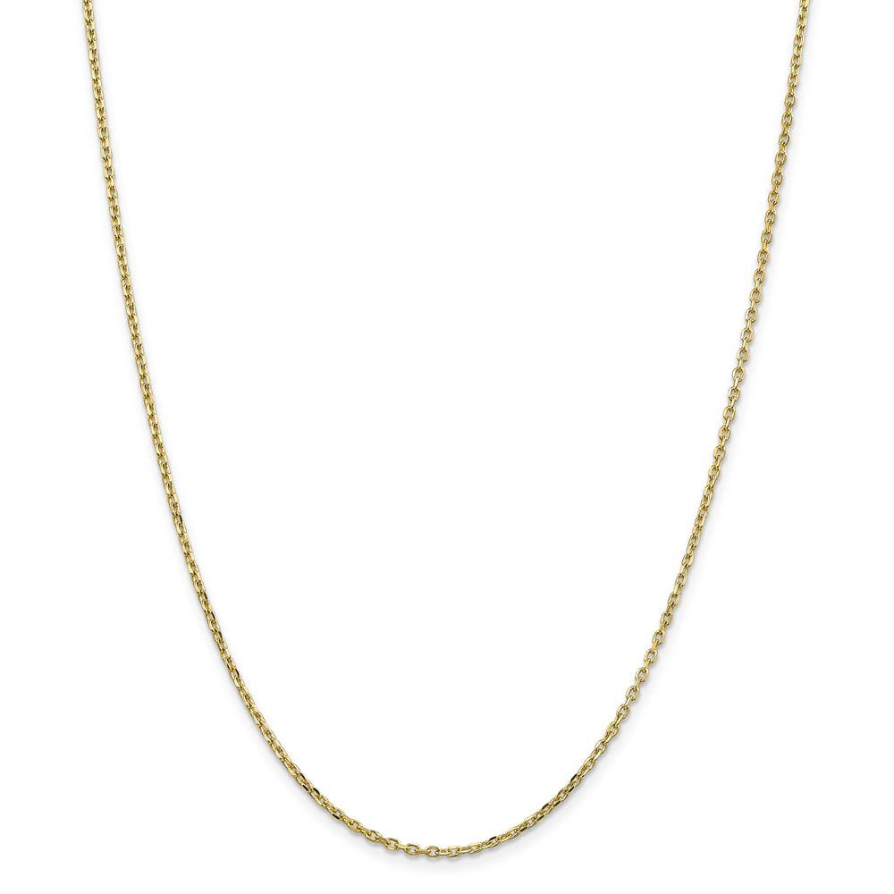 10K Yellow Gold 1.8mm Diamond-Cut Cable Chain Necklace for Women - Dainty & Elegant Jewelry Gift for Birthday, Anniversary & Special Occasions