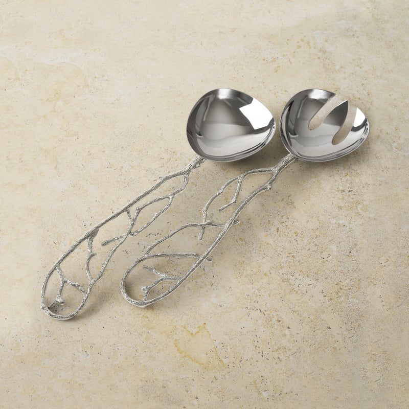 Premium Pomegranate Silver Serving Set - Elegant 3-Piece Dessert Utensils for Cake, Pastry & Cheese - Perfect for Dinner Parties, Weddings & Holiday Entertaining