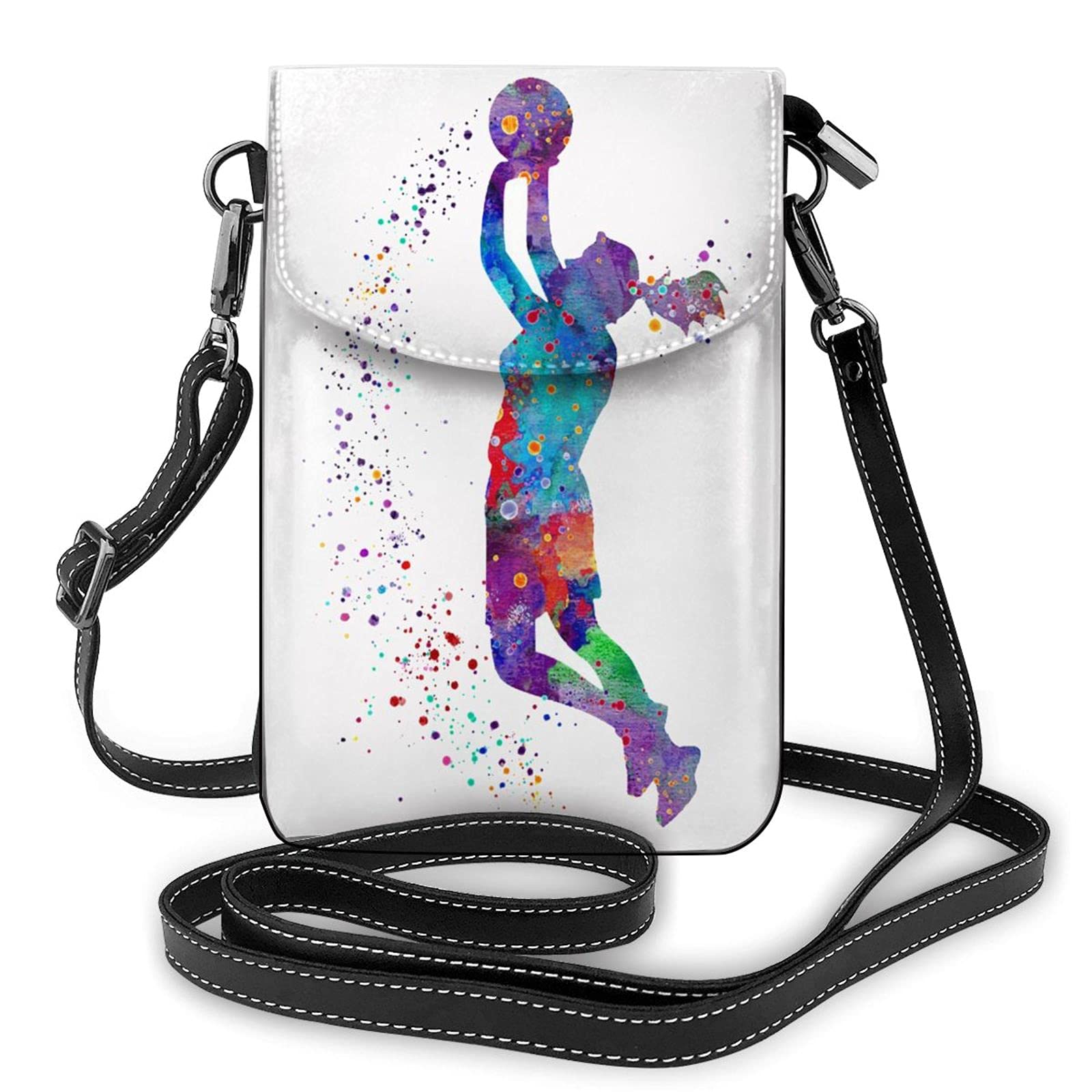 Stylish Small Crossbody Bag for Women - Basketball Girl Pattern PU Leather Shoulder Purse with Phone Pocket - Perfect for Daily Use, Travel & Shopping