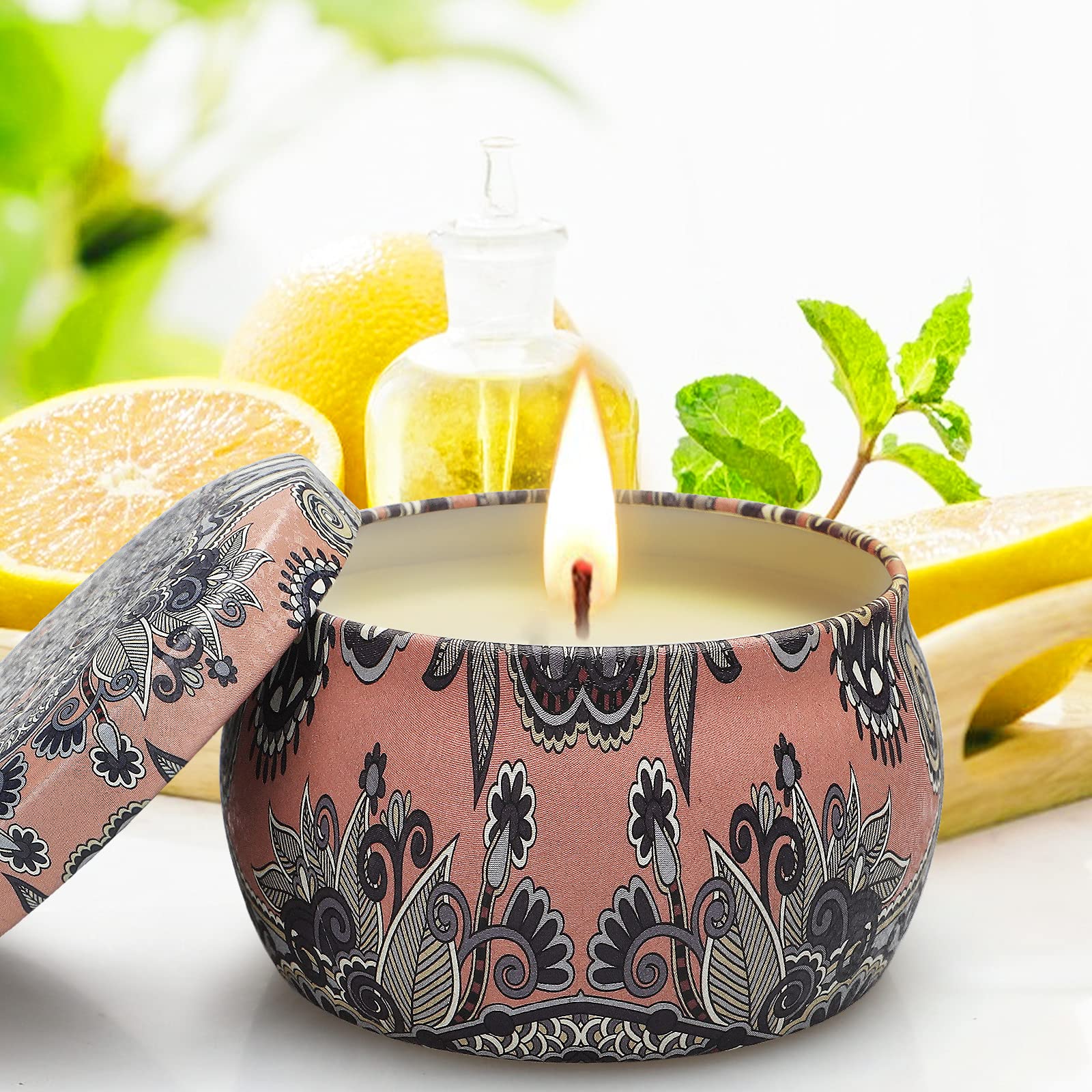 Lavender Scented Candles Gift Set - 4 Pack Aromatherapy Candles with 8% Essential Oils for Stress Relief & Relaxation - Perfect Birthday, Anniversary Gifts for Women, Girlfriend, Mom & Teacher - Ideal for Home Spa, Yoga & Meditation Sessions