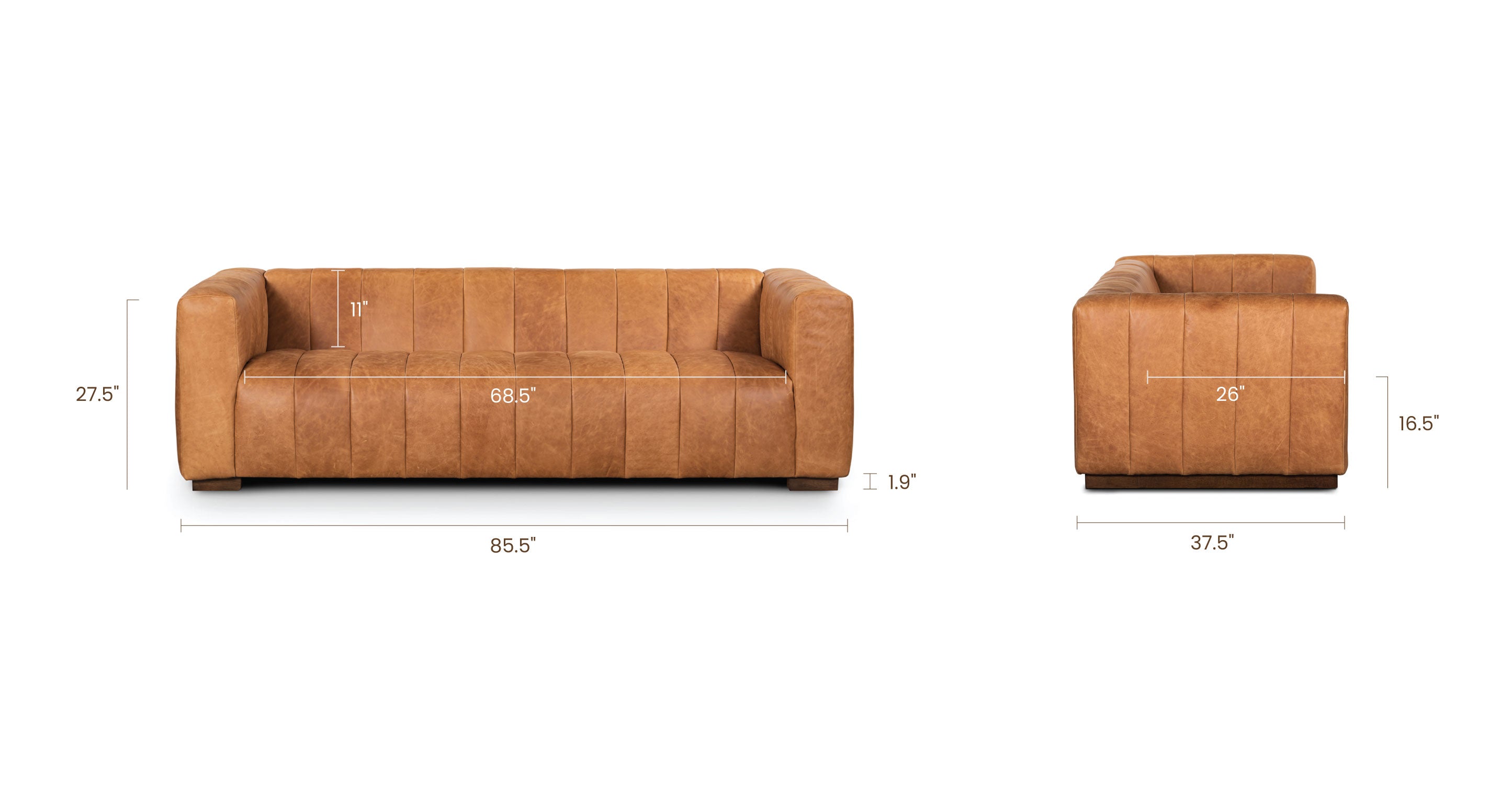Canale 86 Sofa - Modern Comfortable Living Room Couch for Small Spaces, Apartments & Cozy Home Decor