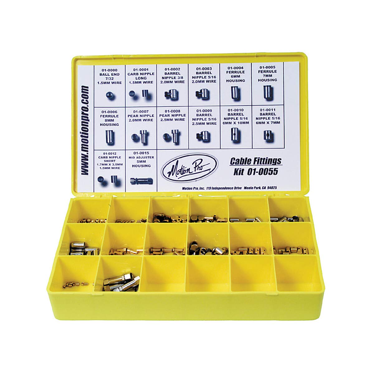 Motion Pro Cable Fittings Kit - Universal Motorcycle & ATV Cable Repair Set (12-Piece) - Perfect for DIY Maintenance, Off-Road Riding, and Emergency Repairs