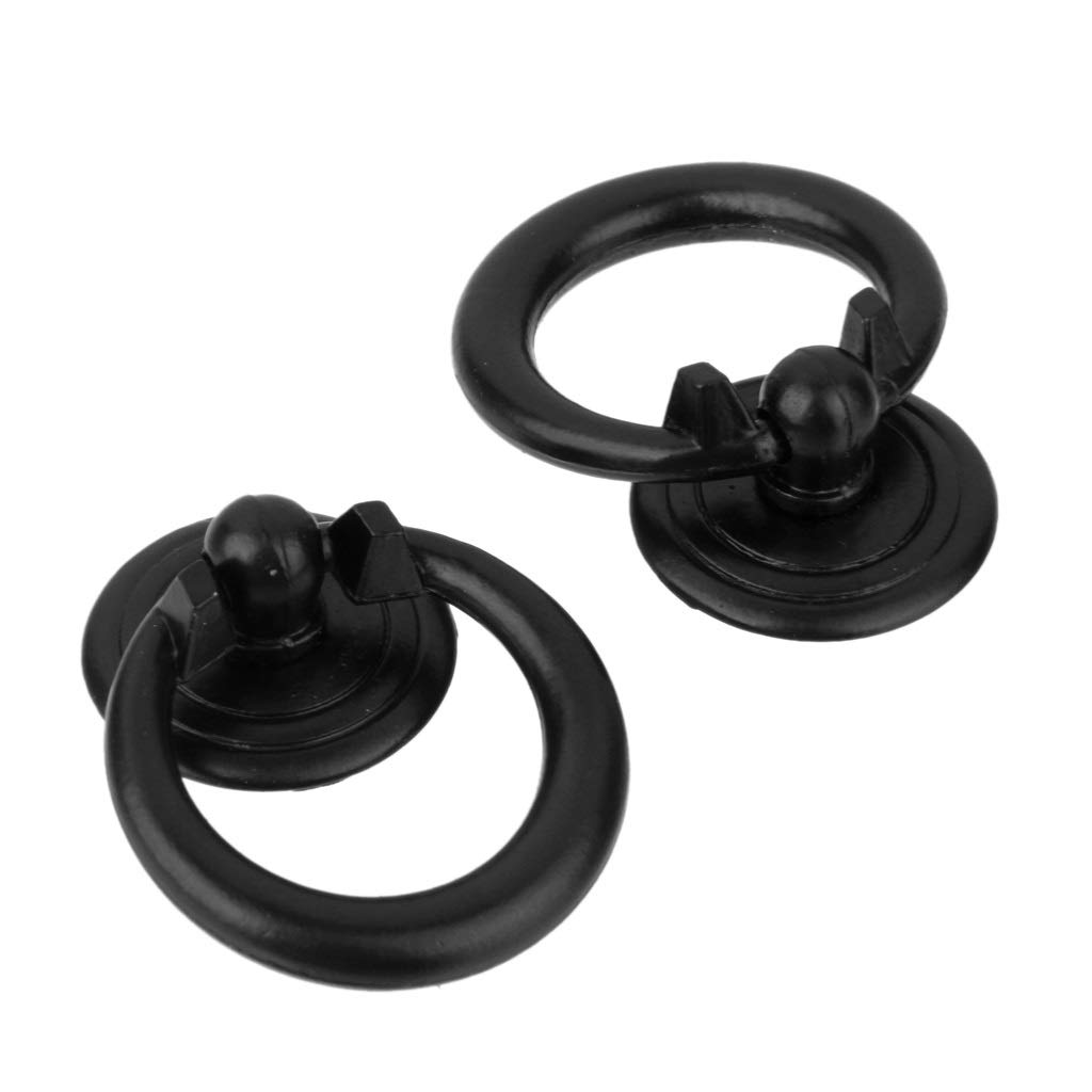 2PCS Vintage Black Single Hole Cabinet Knob - Dresser Wardrobe Drawer Pull Handle for Home Furniture & DIY Projects