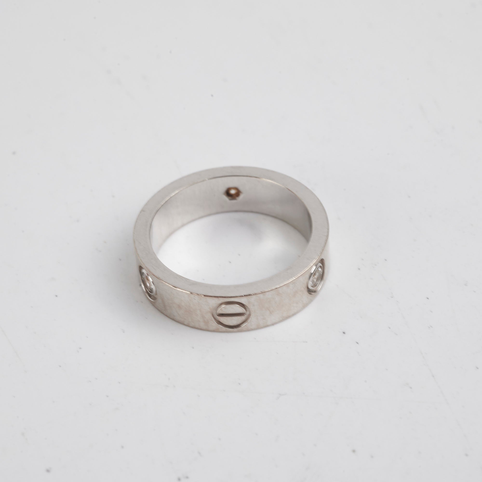 Cartier Love Ring with 3 Diamonds in 18K White Gold - Size 56 (US 7.5) - Luxury Wedding Band, Anniversary Gift for Her, Perfect for Engagements & Special Occasions