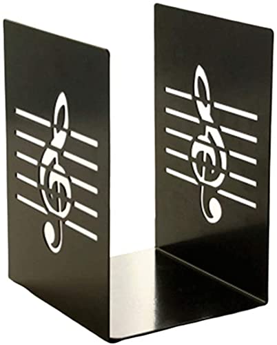 Vintage Iron Bookshelf with Musical Note Design - Retro Bookends for Office & Home Decor (18x13.5x11.8cm) - Perfect for Organizing Books, Vinyl Records & Displaying Collectibles
