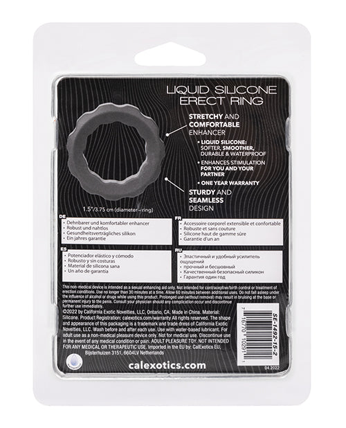 Alpha Liquid Silicone Erect Ring - Grey | Stretchy Cock Ring for Enhanced Pleasure & Performance | Perfect for Couples & Solo Play