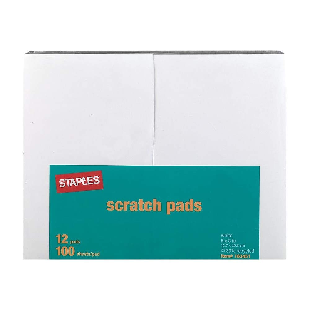 Staples Glue-Top Notepads, 5