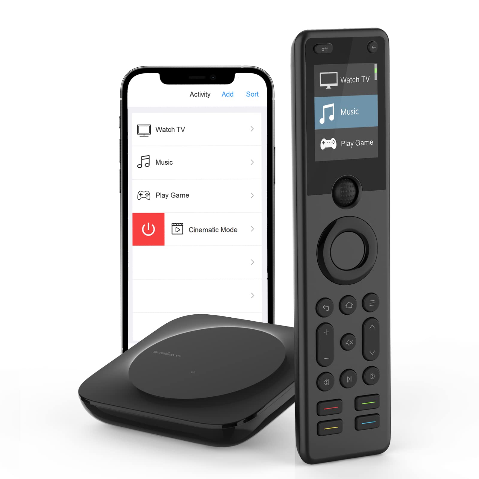 SofaBaton X1 Universal Remote Control with Hub - Smart App Setup, One-Touch Activities, Works with Alexa & Google Assistant (Voice Control 60+ Devices) - Perfect for Home Theater, Smart TV, and Entertainment System Control