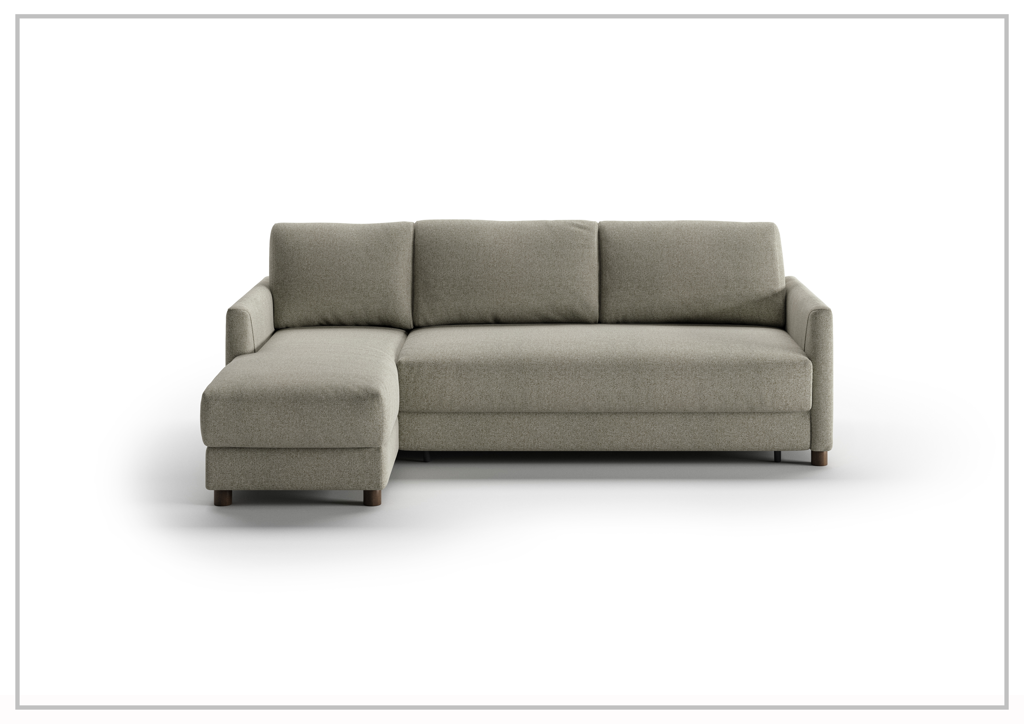 Luonto Pint 3-Seater L-Shaped Fabric Sectional Sleeper Sofa Bed with Storage | Modern Convertible Couch for Small Spaces | Perfect for Living Room, Apartment & Guest Room (Gray)