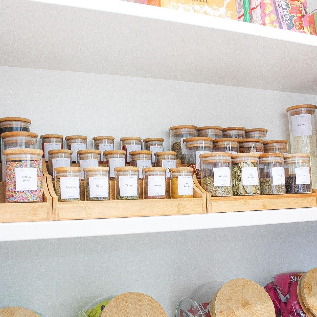 Premium Large Herb & Spice Jars - 200ml Glass Containers with Airtight Lids for Kitchen Storage, Pantry Organization & Spice Rack Display
